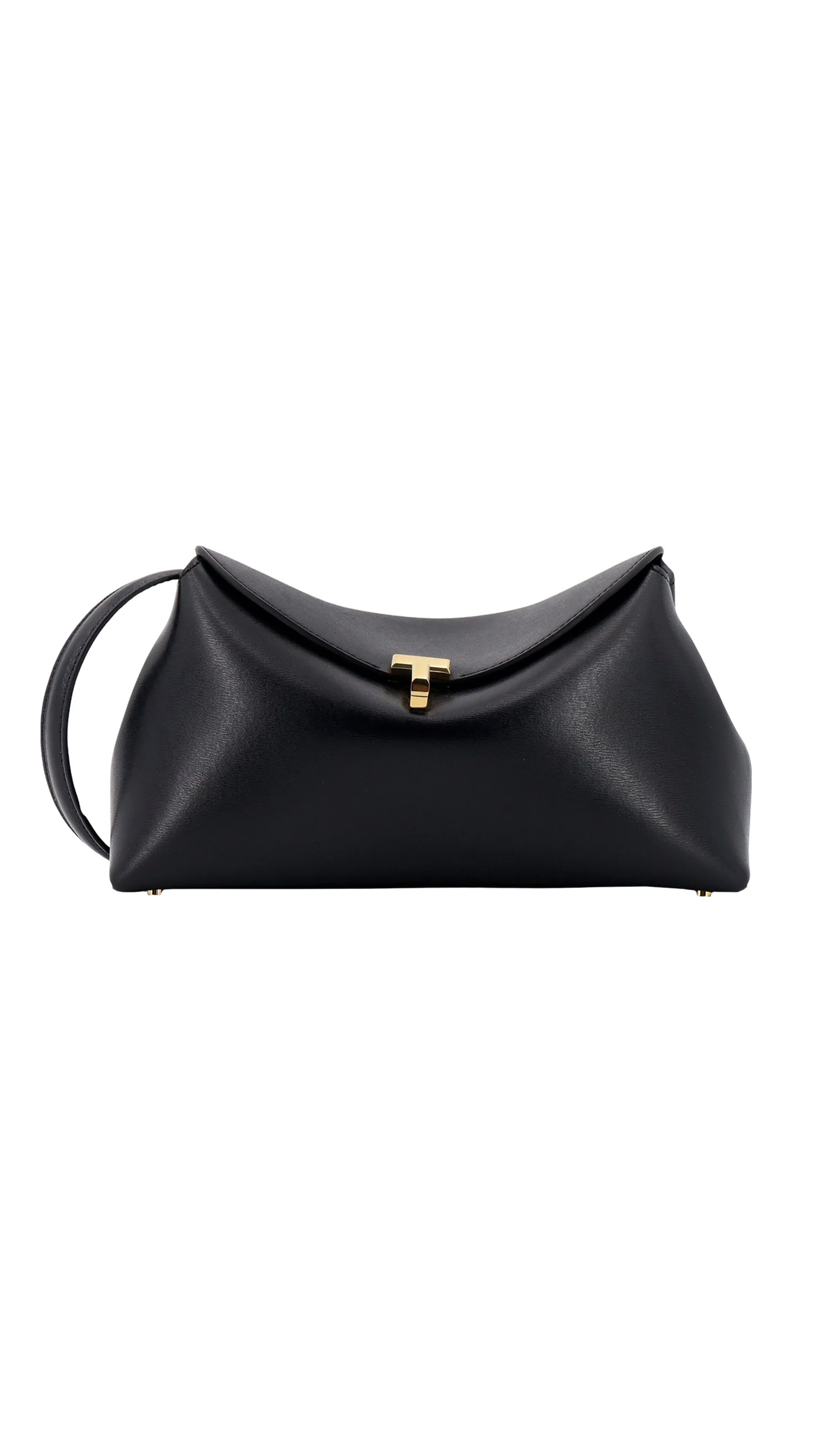 T-Lock Leather Clutch - Black