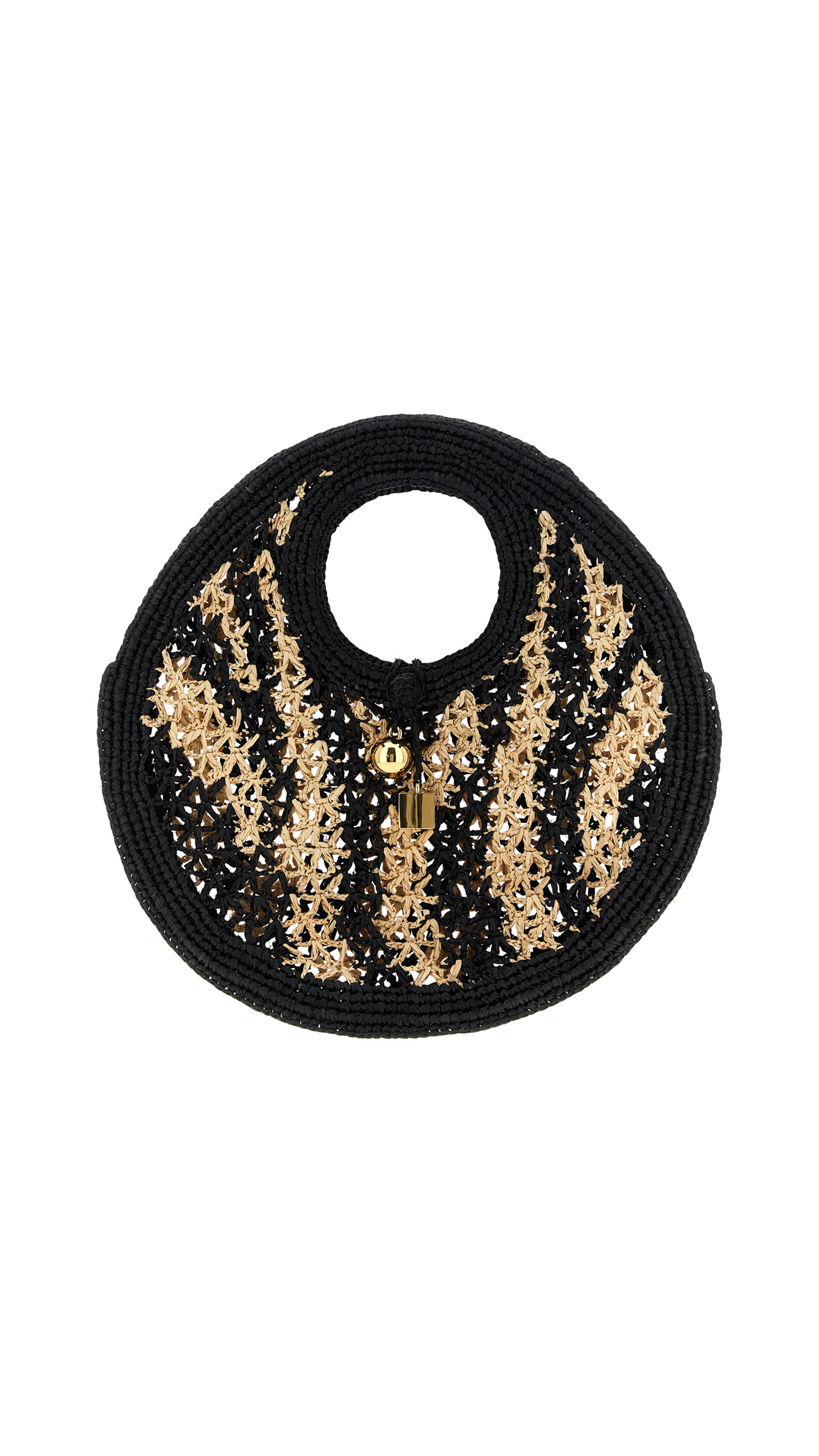 The Spiaggia Small Round Bag - Ivory/Black