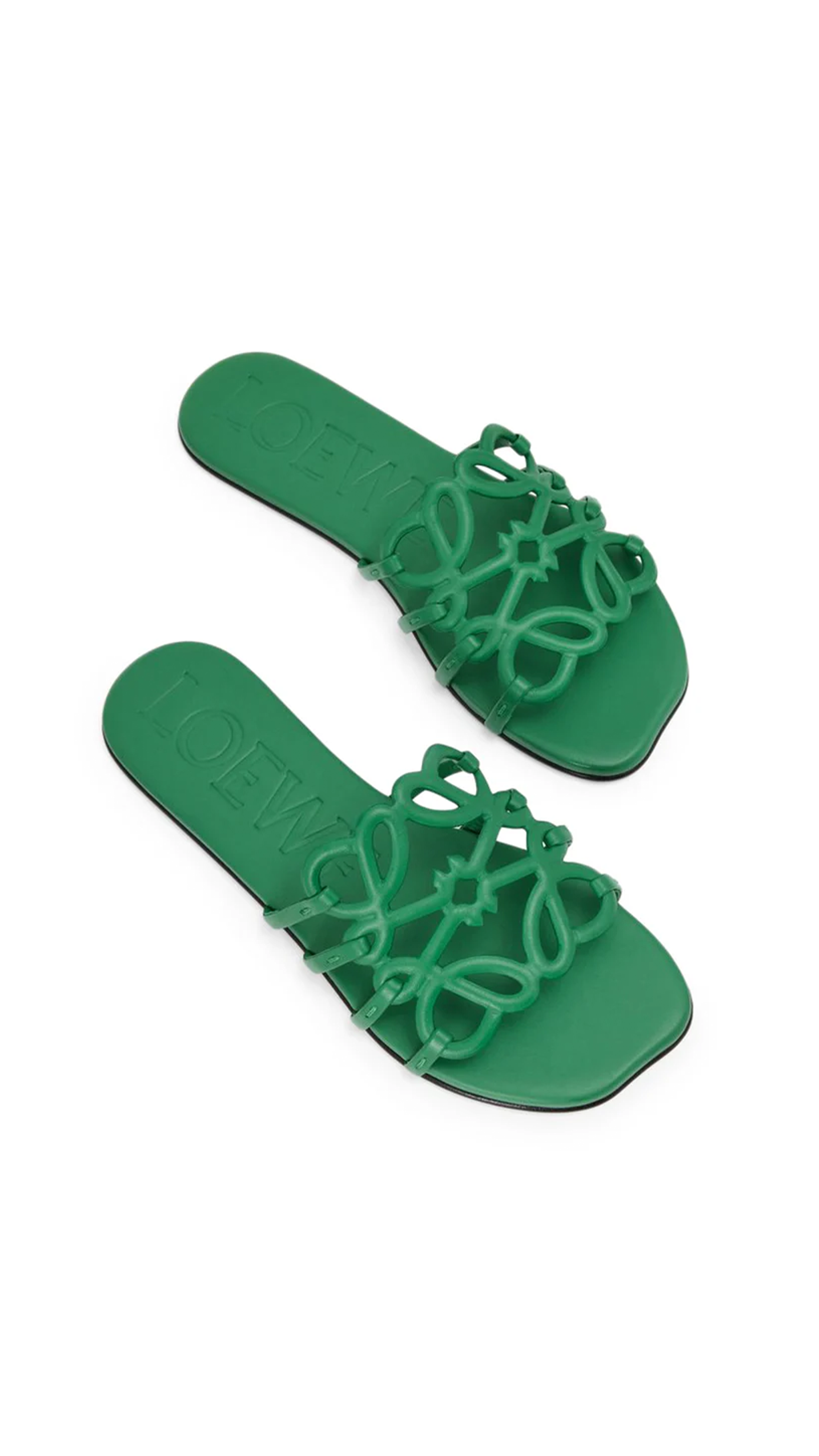 Petal Anagram Slide in Soft Calfskin