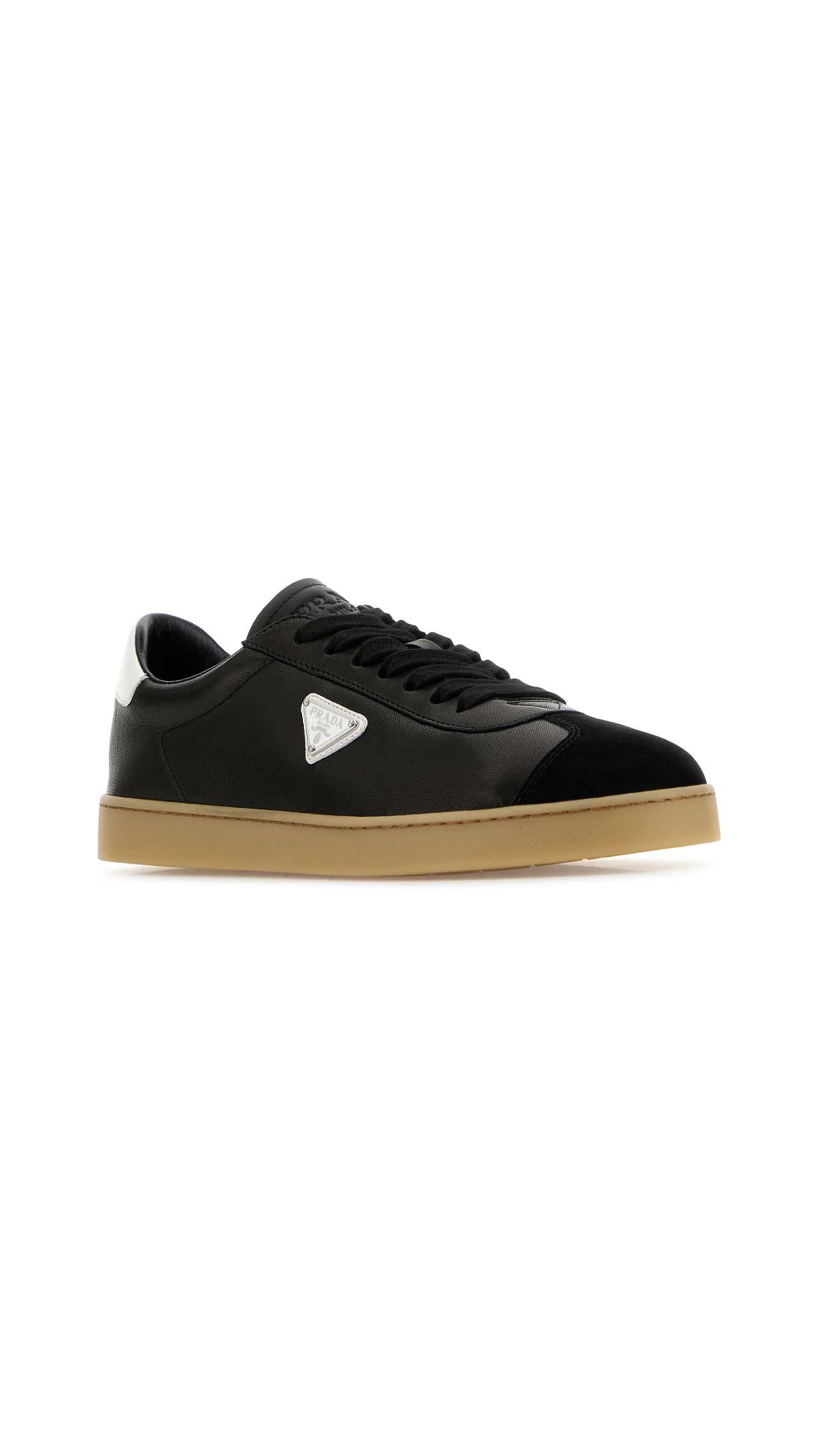 Lane Leather and Suede Sneakers - Black/White