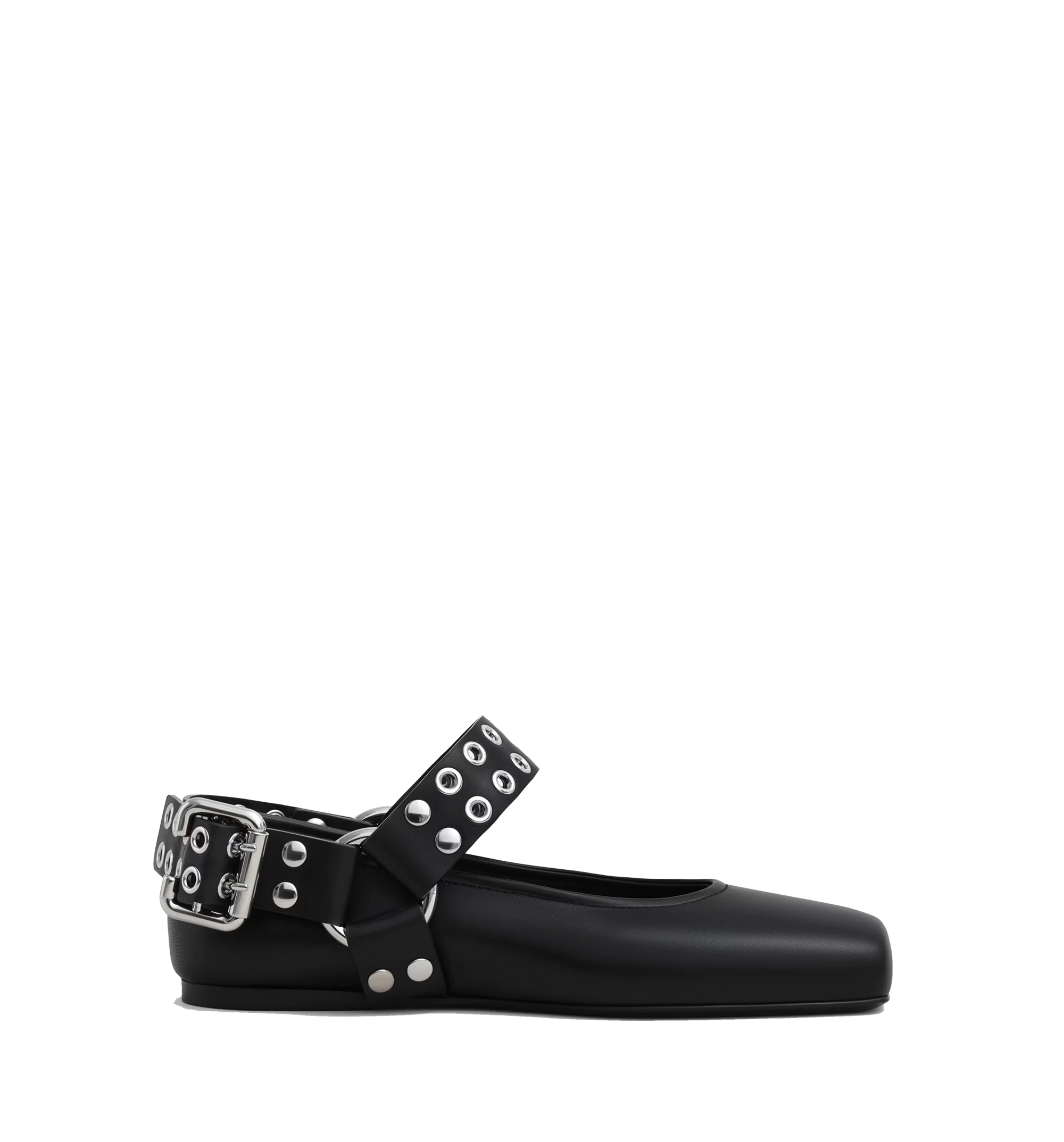 Biker Ballet Flats in Calfskin