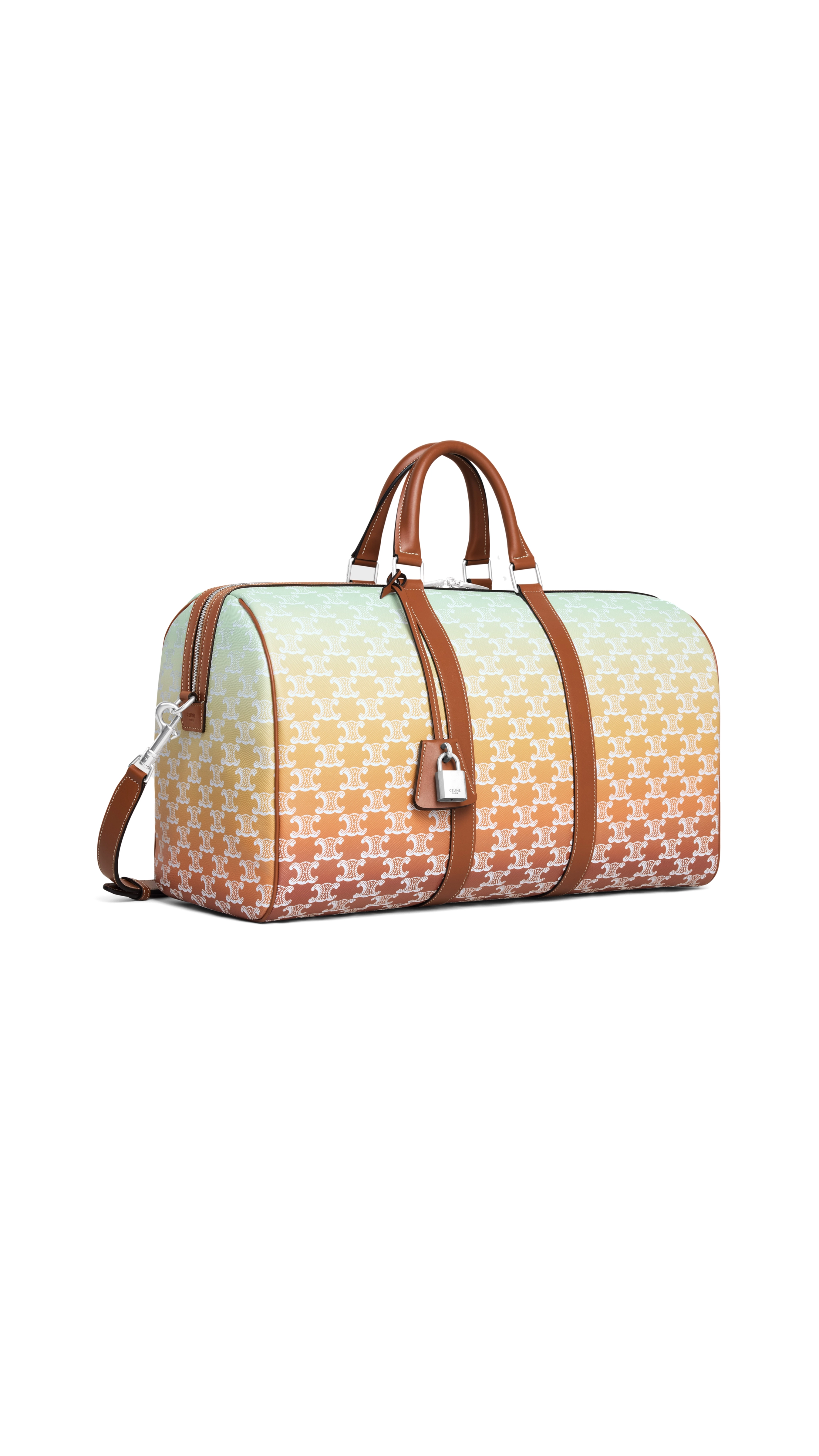 Medium Travel Bag in Triomphe Canvas and Calfskin - Sunset