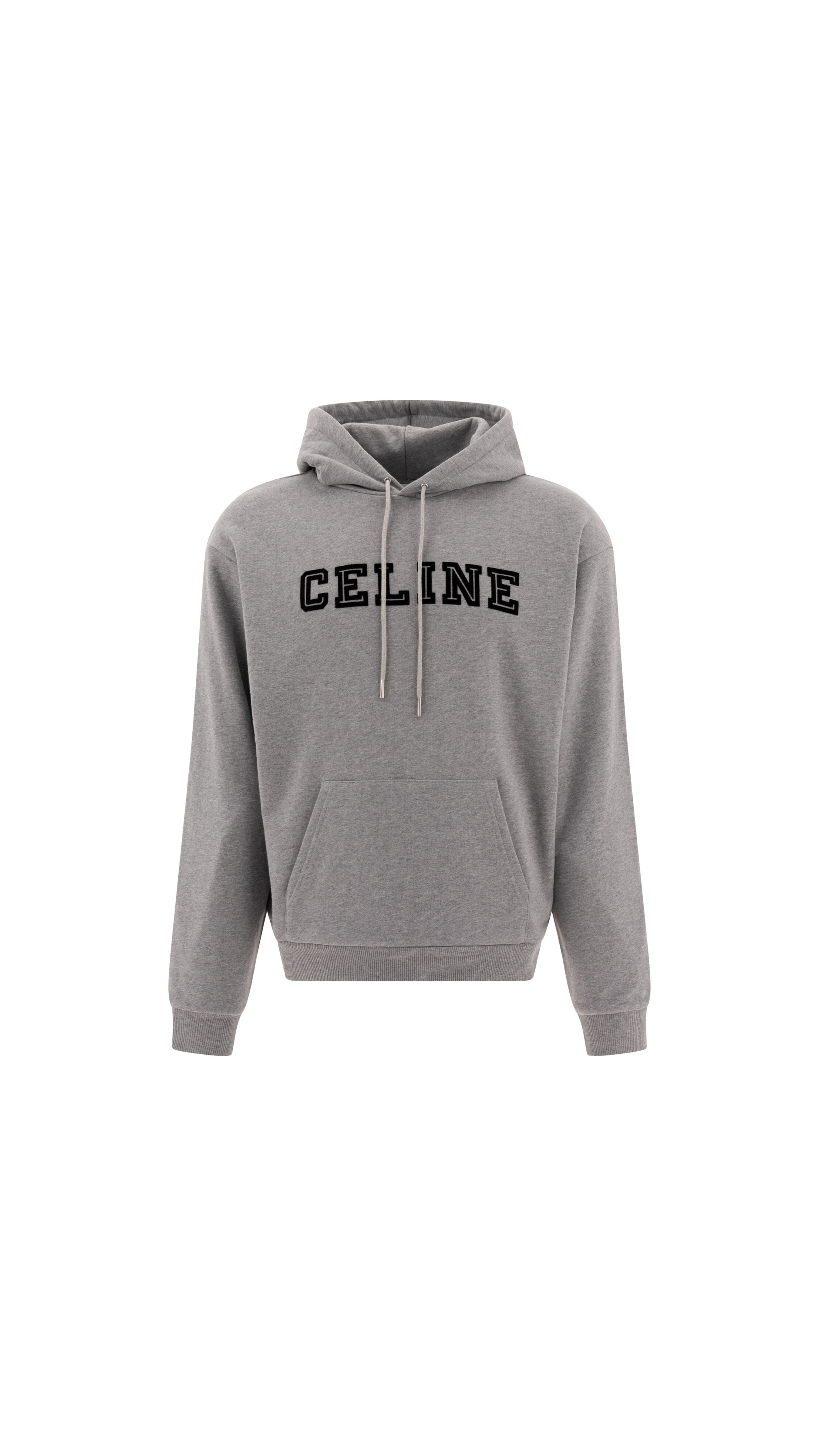 Celine Embroidered Hoodie - Grey