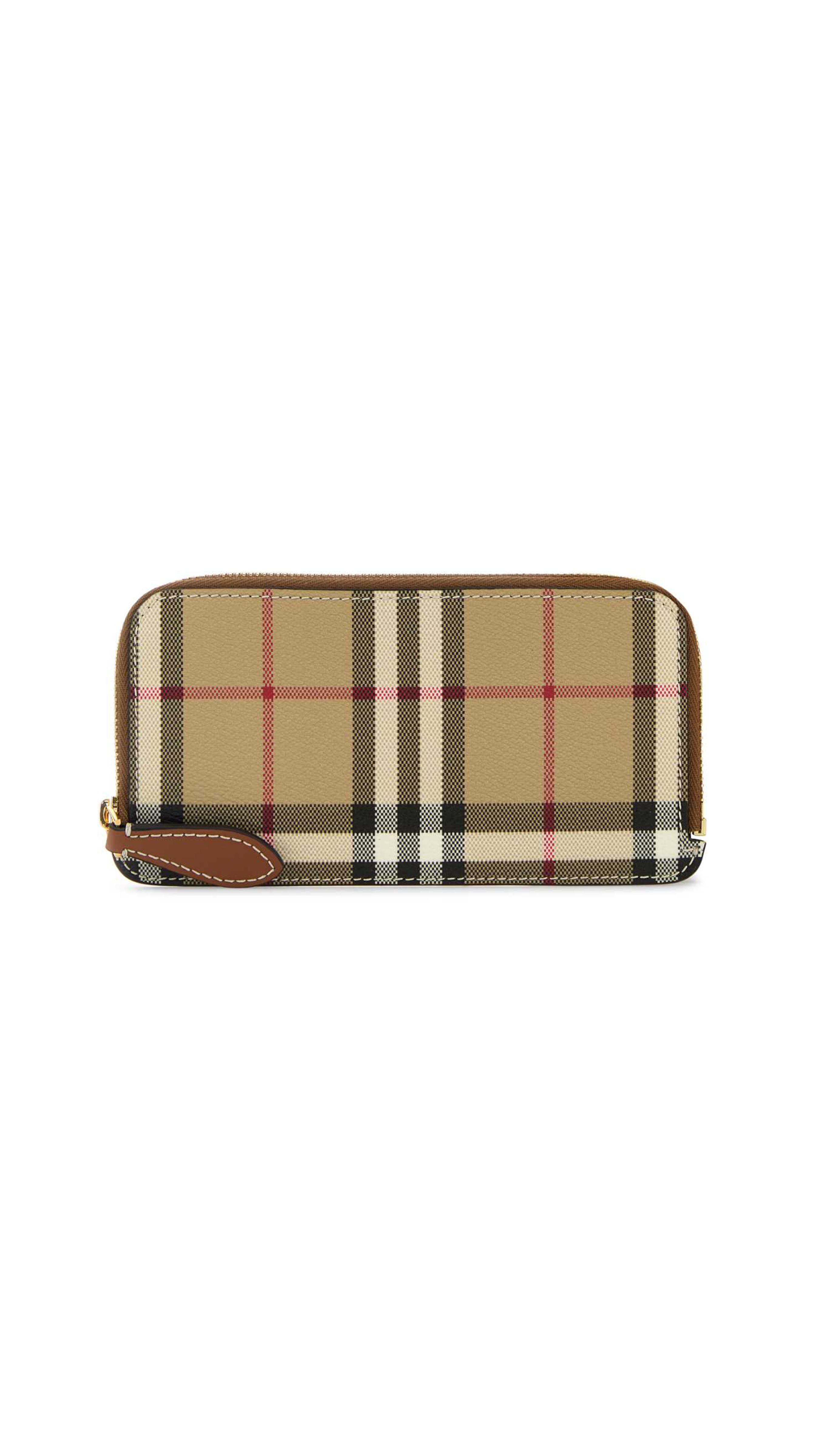 Check Zip Wallet - Archive Beige