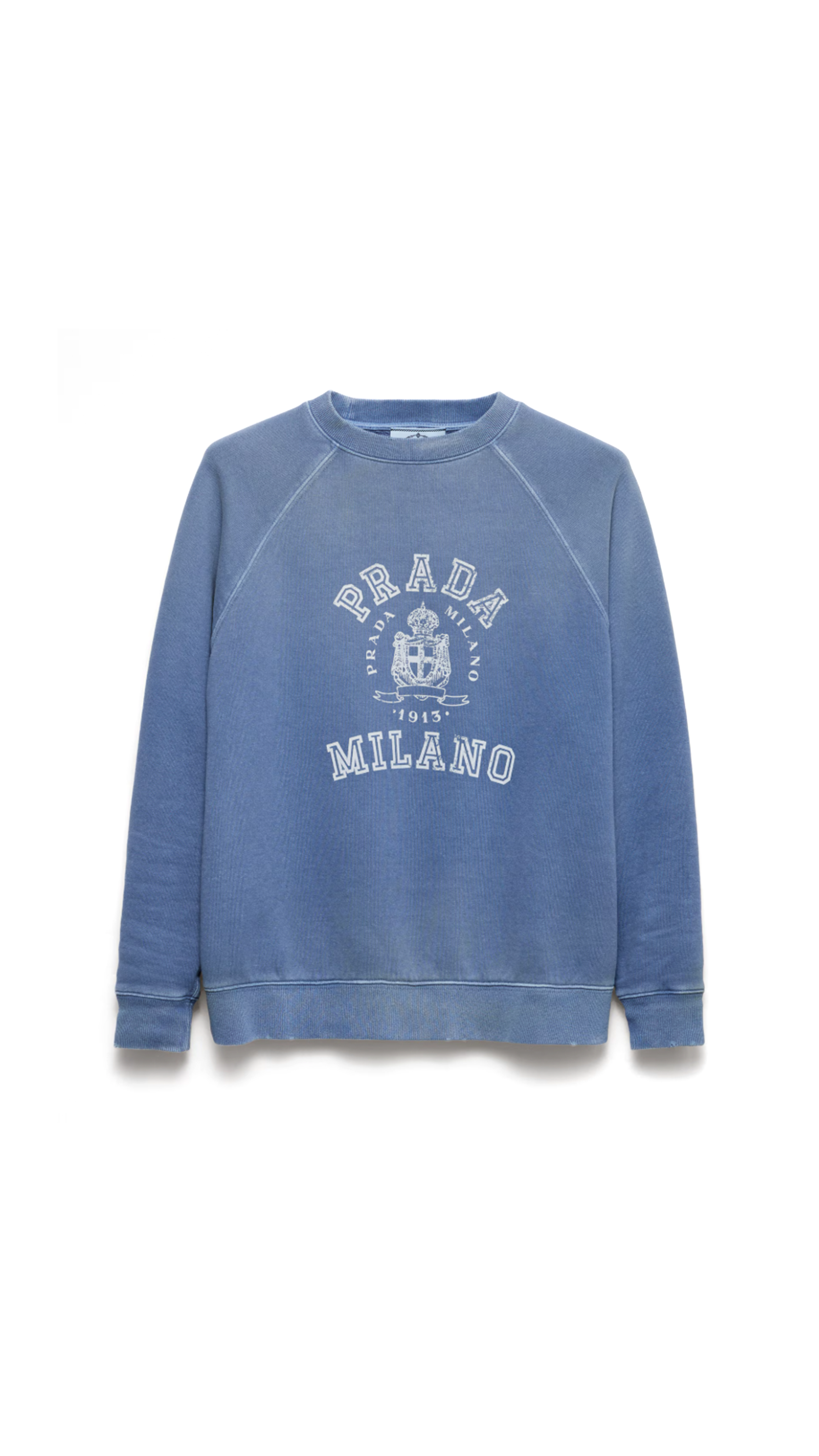 Cotton Crew-Neck Sweatshirt - Bluette