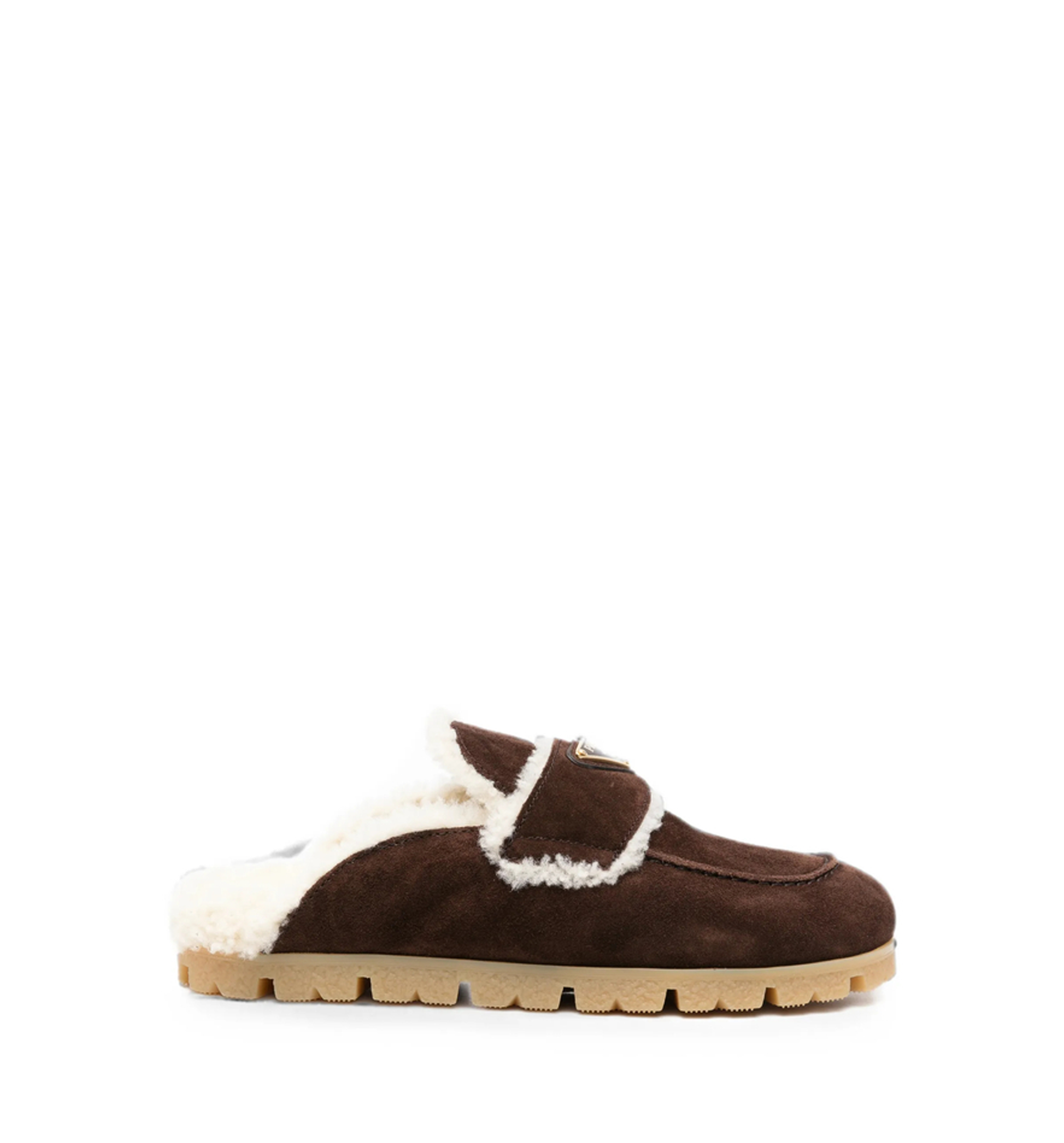 Suede and shearling mules
