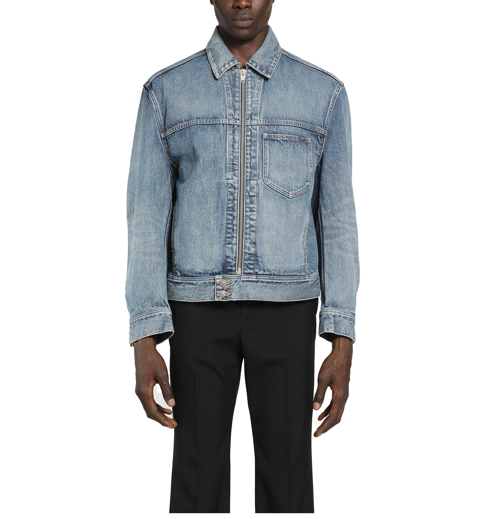 Zip-up denim jacket