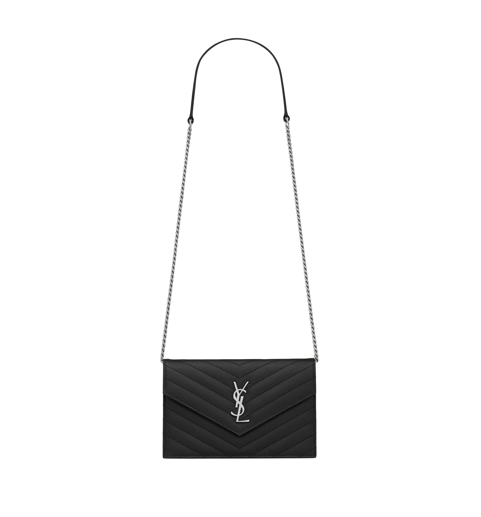 Cassandre Envelope Chain Wallet in Grain de Poudre Leather