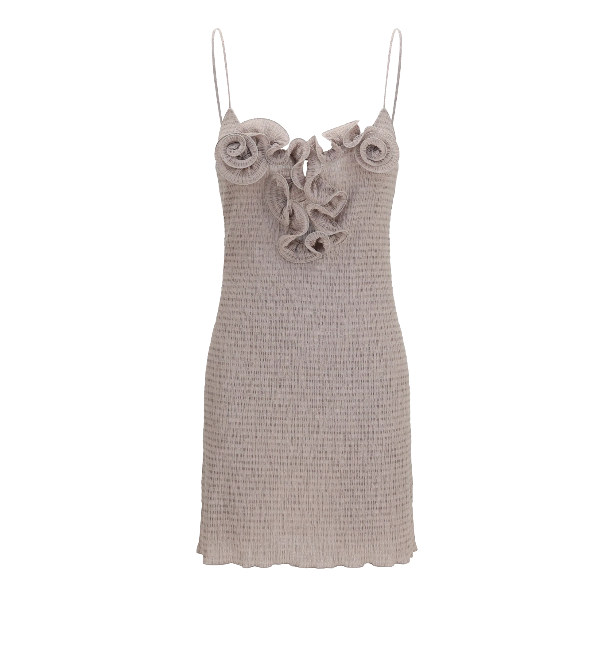 Crêpe mini Dress with floral appliqués