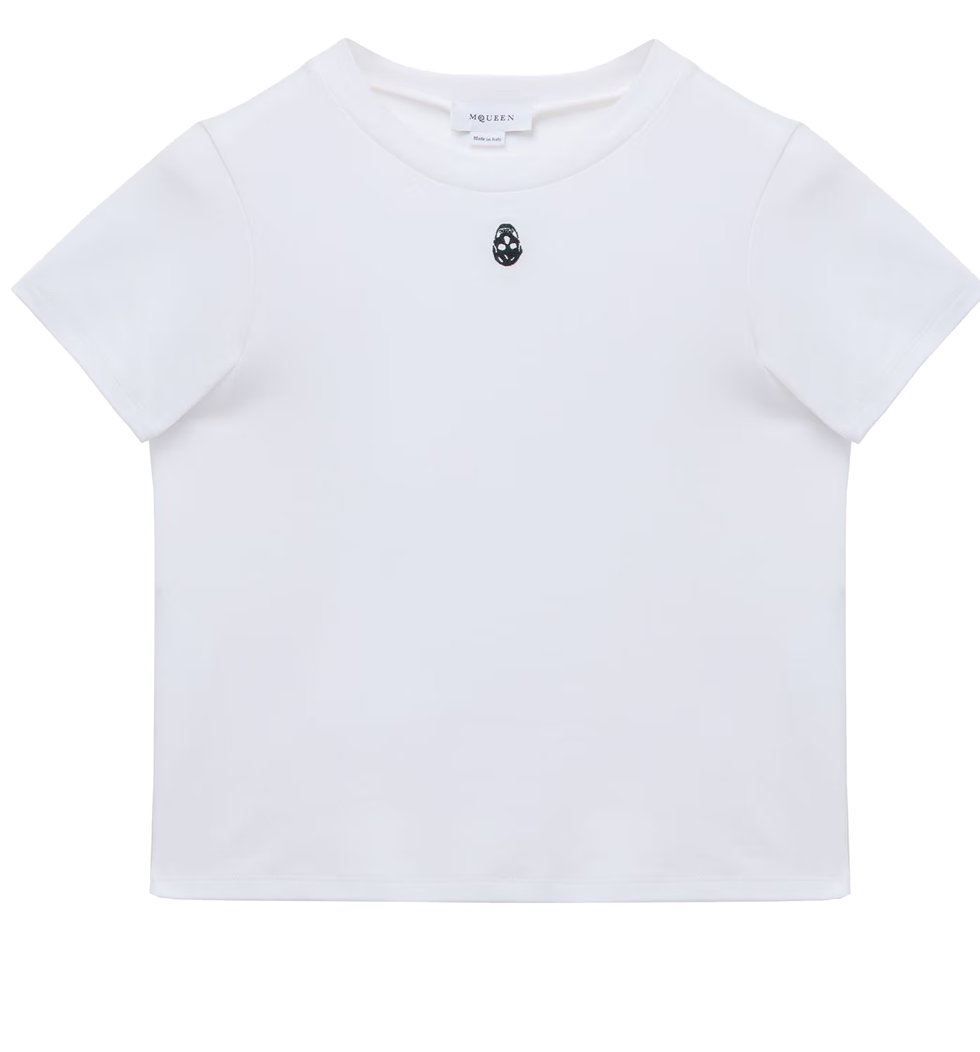 Women's Embroidered Skull T-Shirt in Optical White