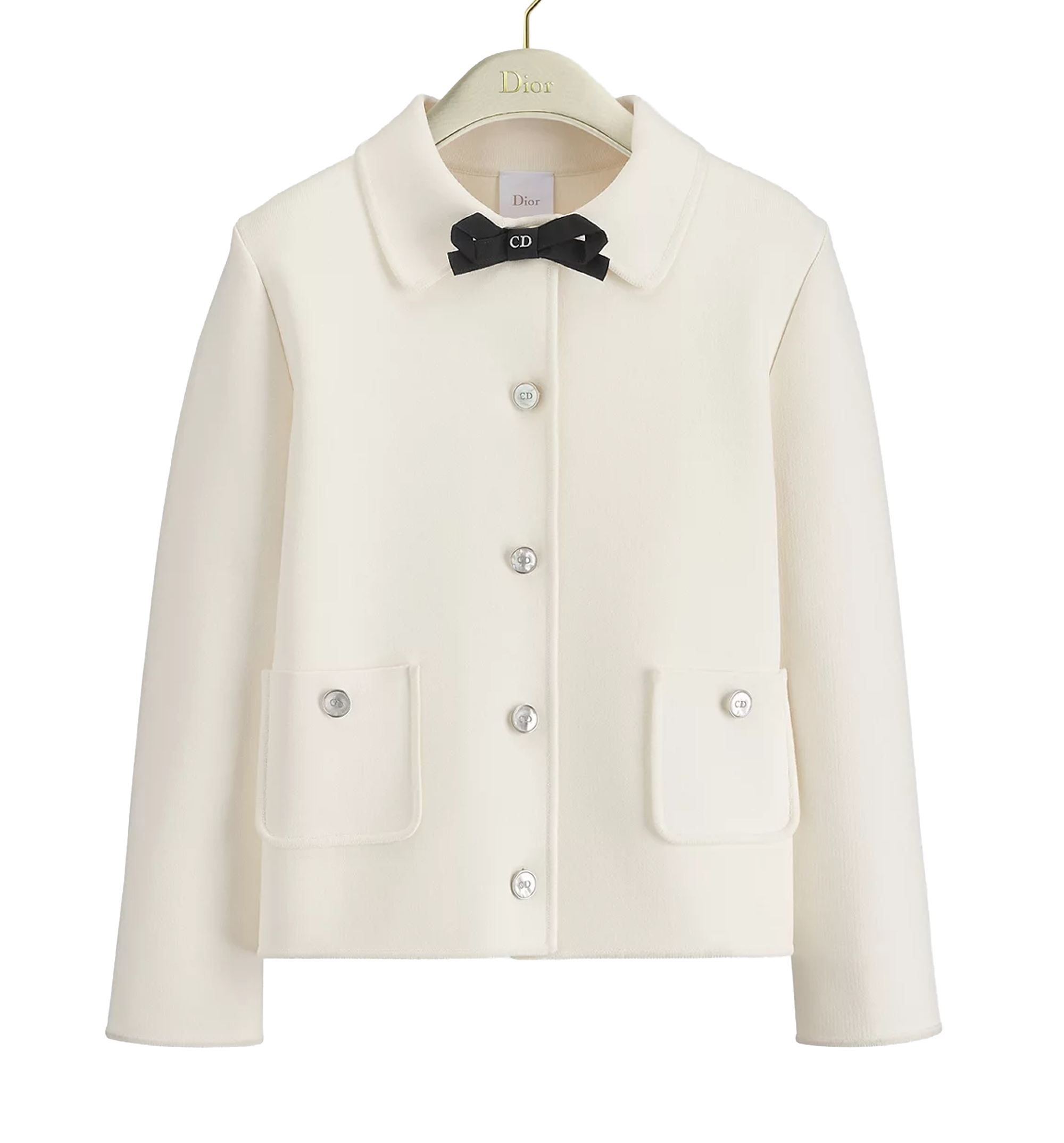 Cropped jacket in ècru