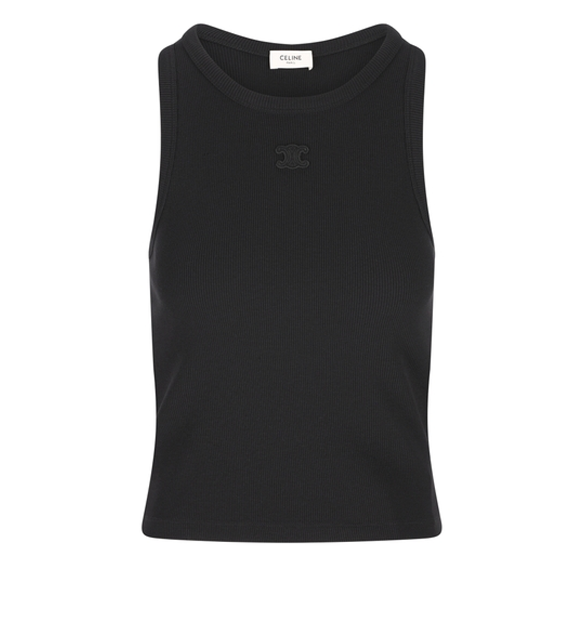 Sleeveless Top In Ribbed Jersey With Triomphe