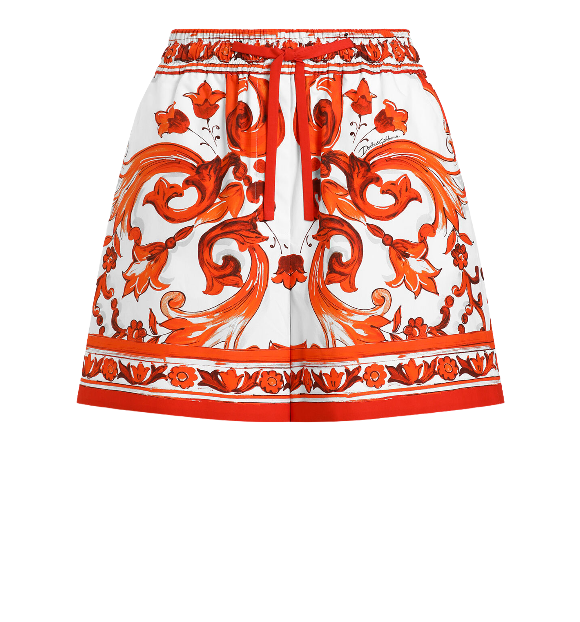 Majolica-print bermuda poplin shorts