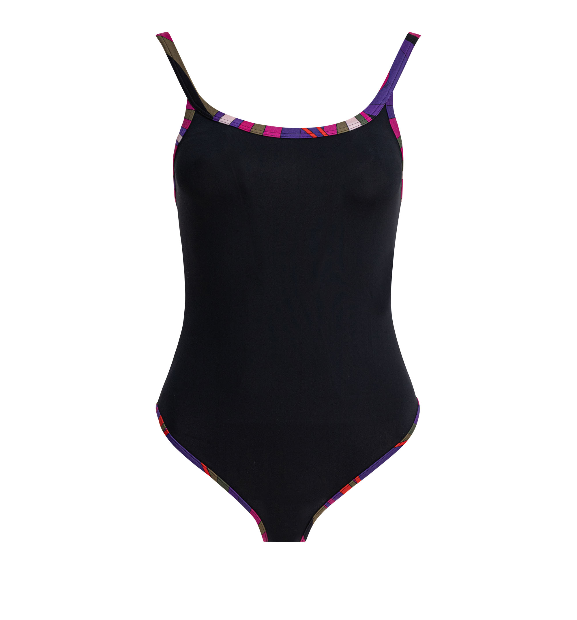 Swimsuit with Printed Trim