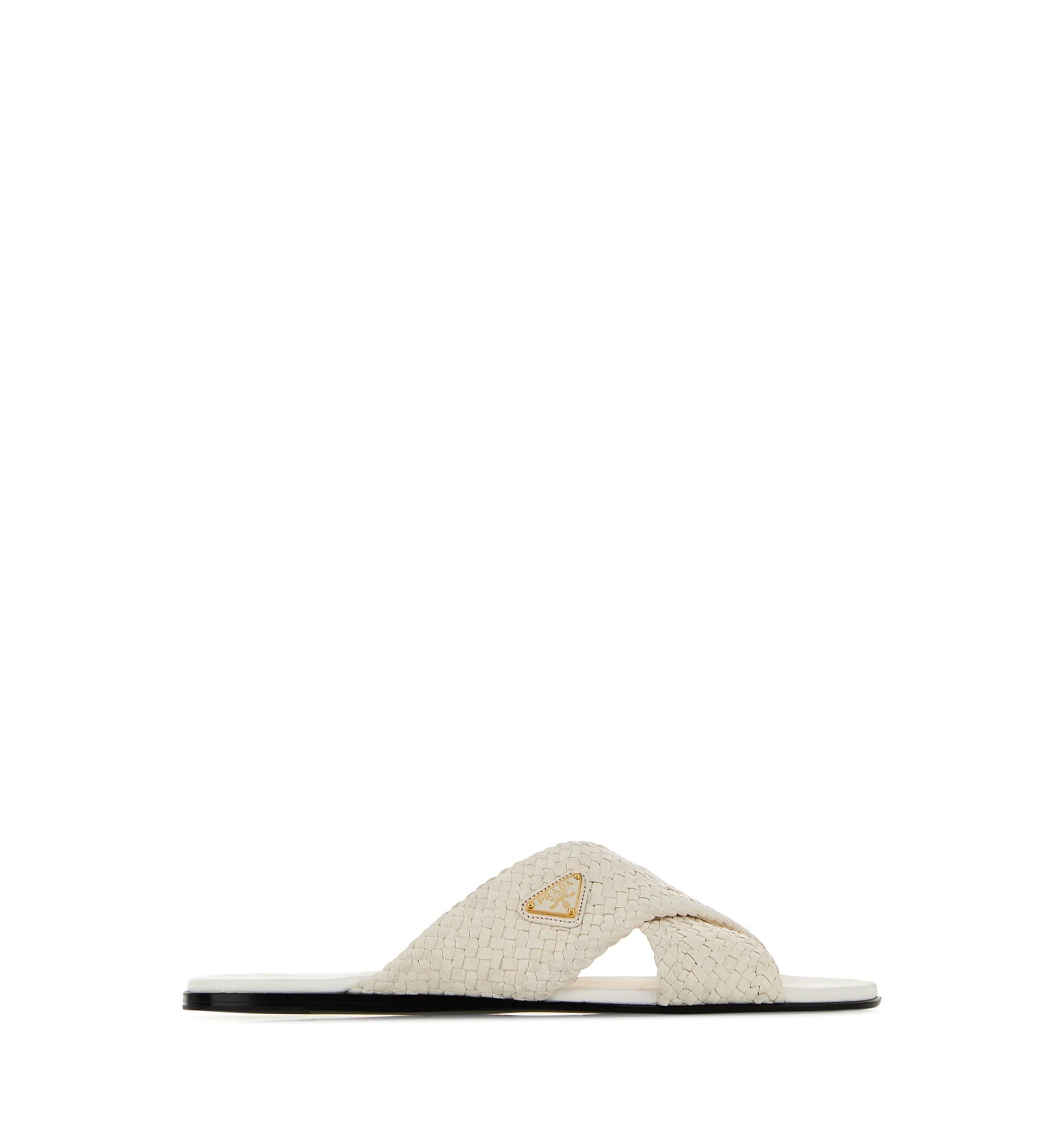 White leather slippers