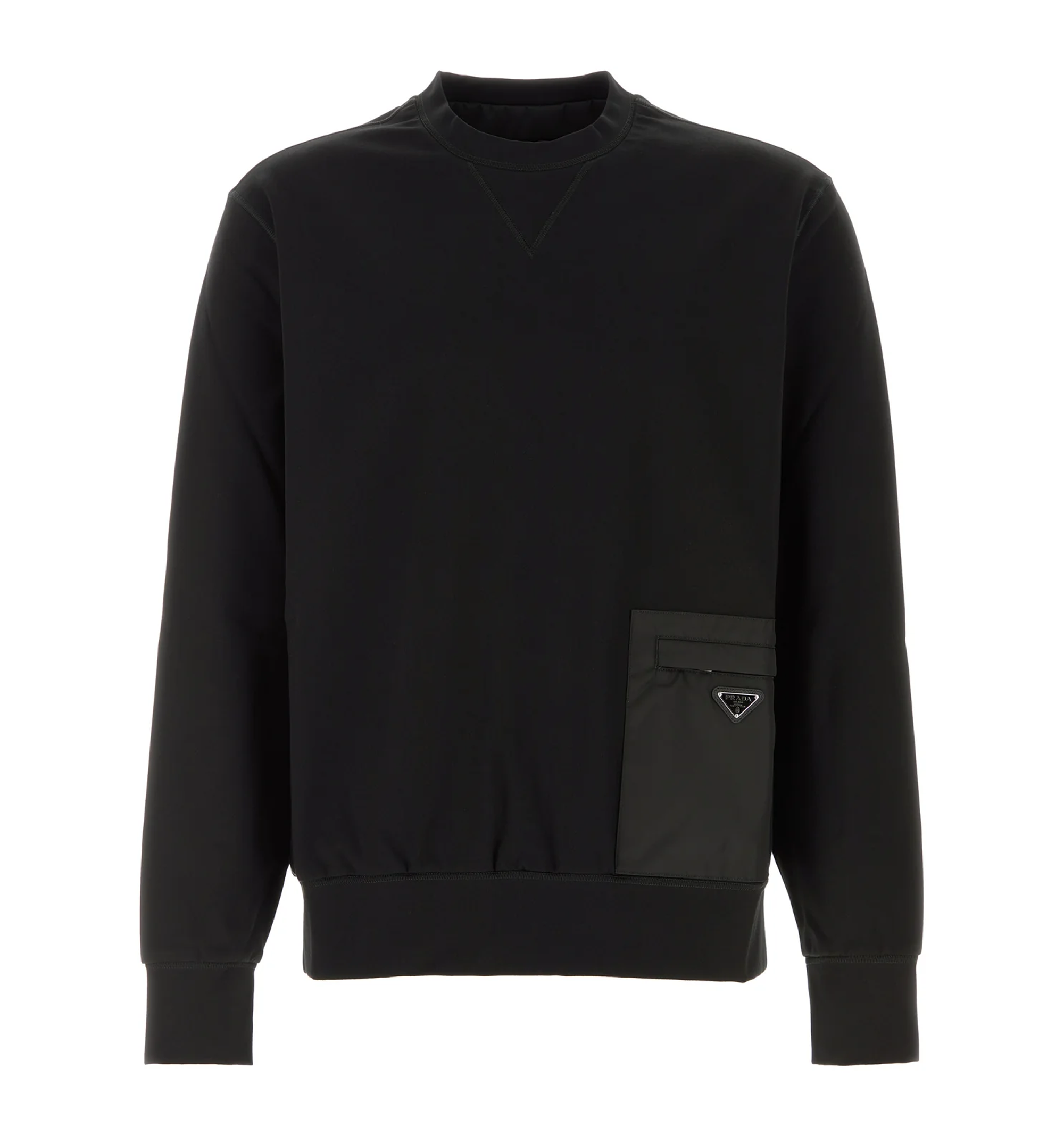 Black stretch jersey sweatshirt