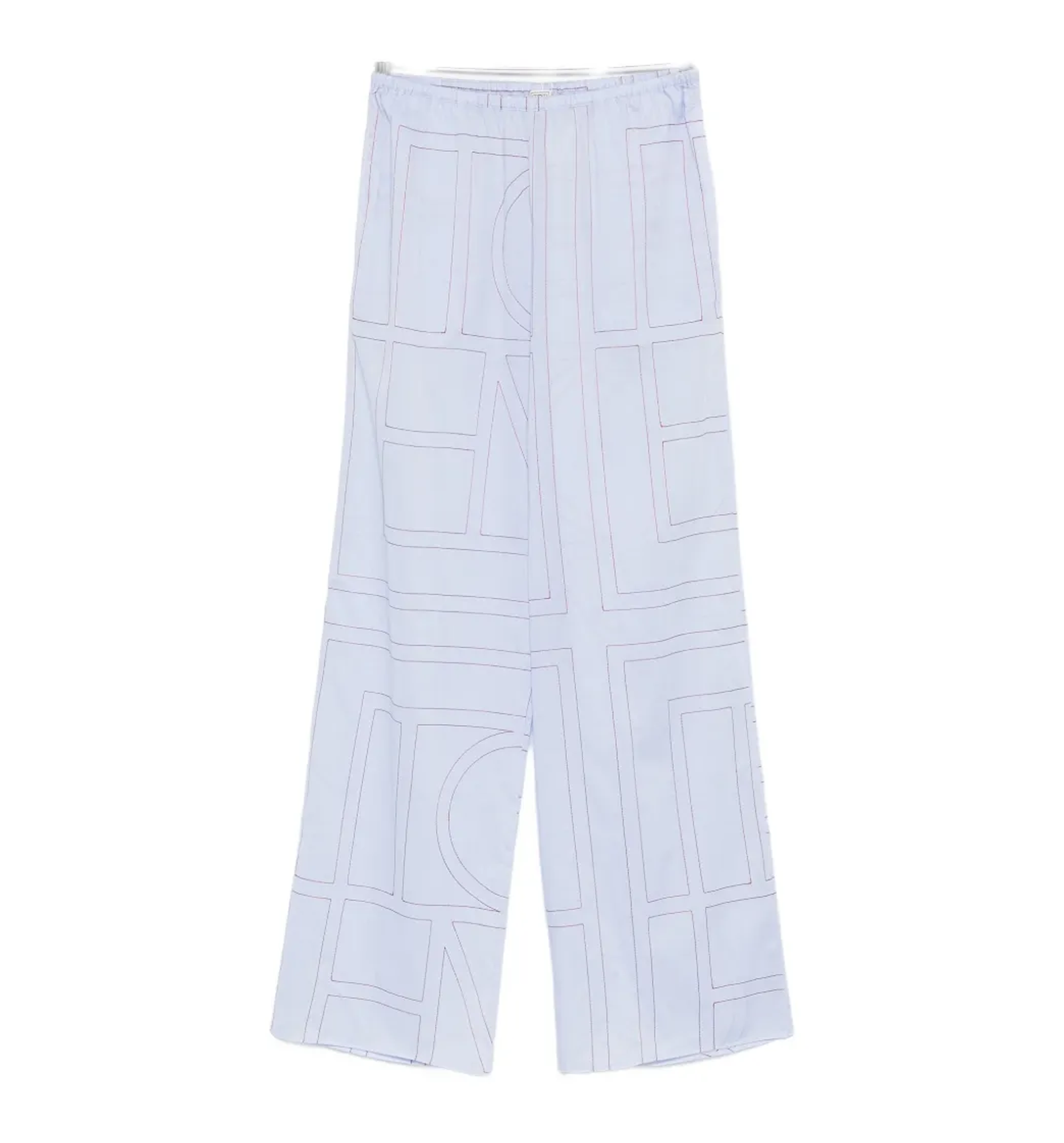 Geometric-pattern wide-leg trousers