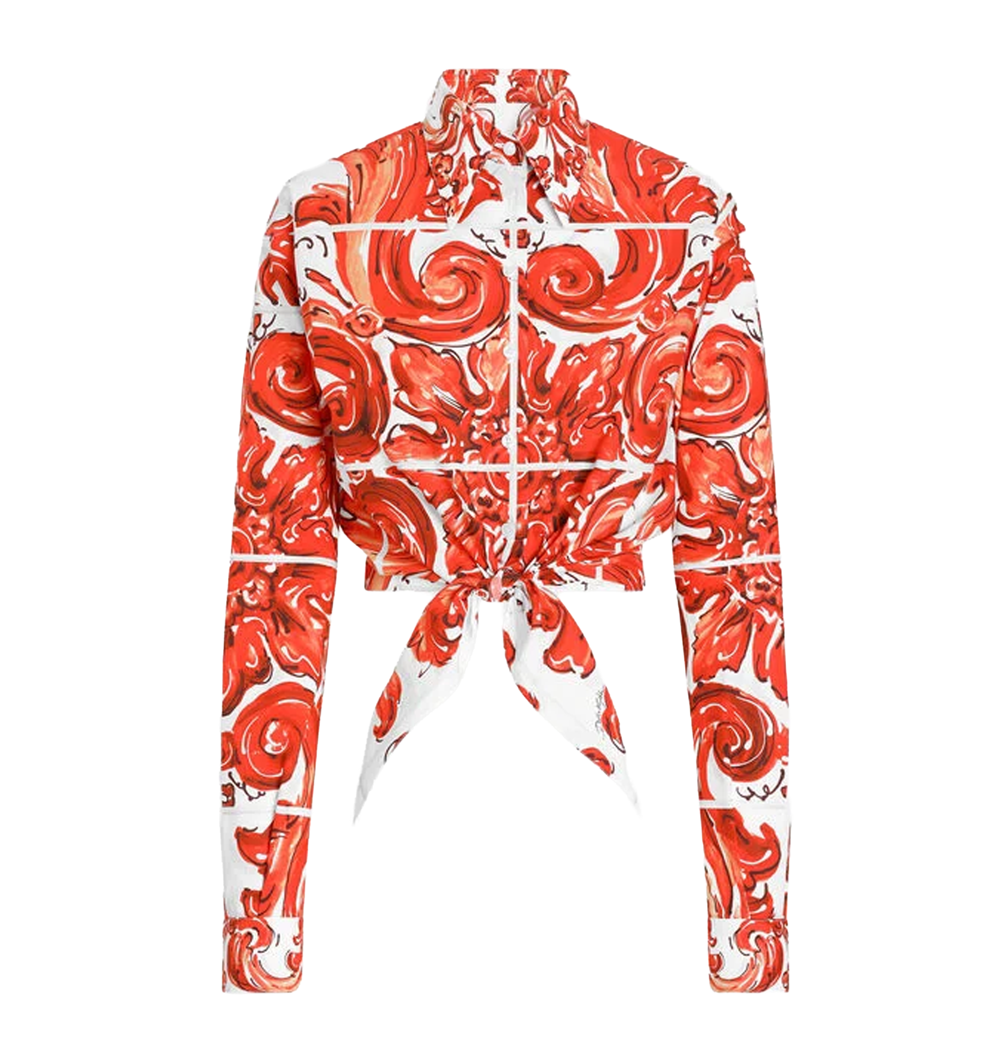 Majolica-print poplin shirt