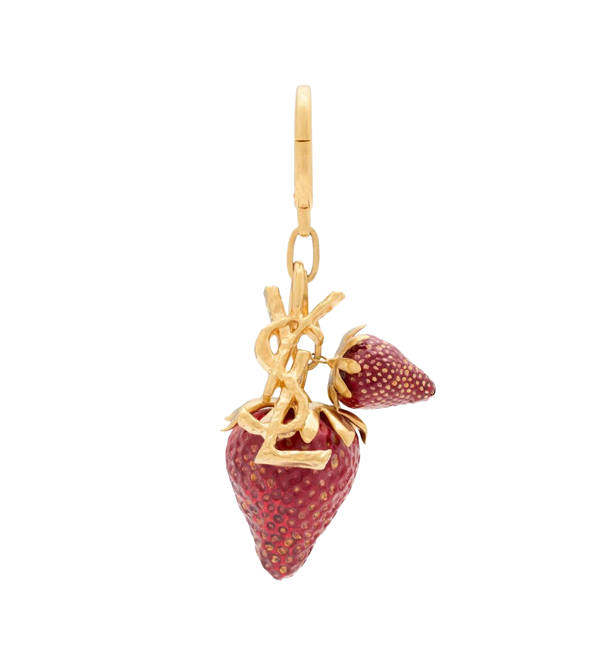 CASSANDRE strawberry bag charm in resin and metal