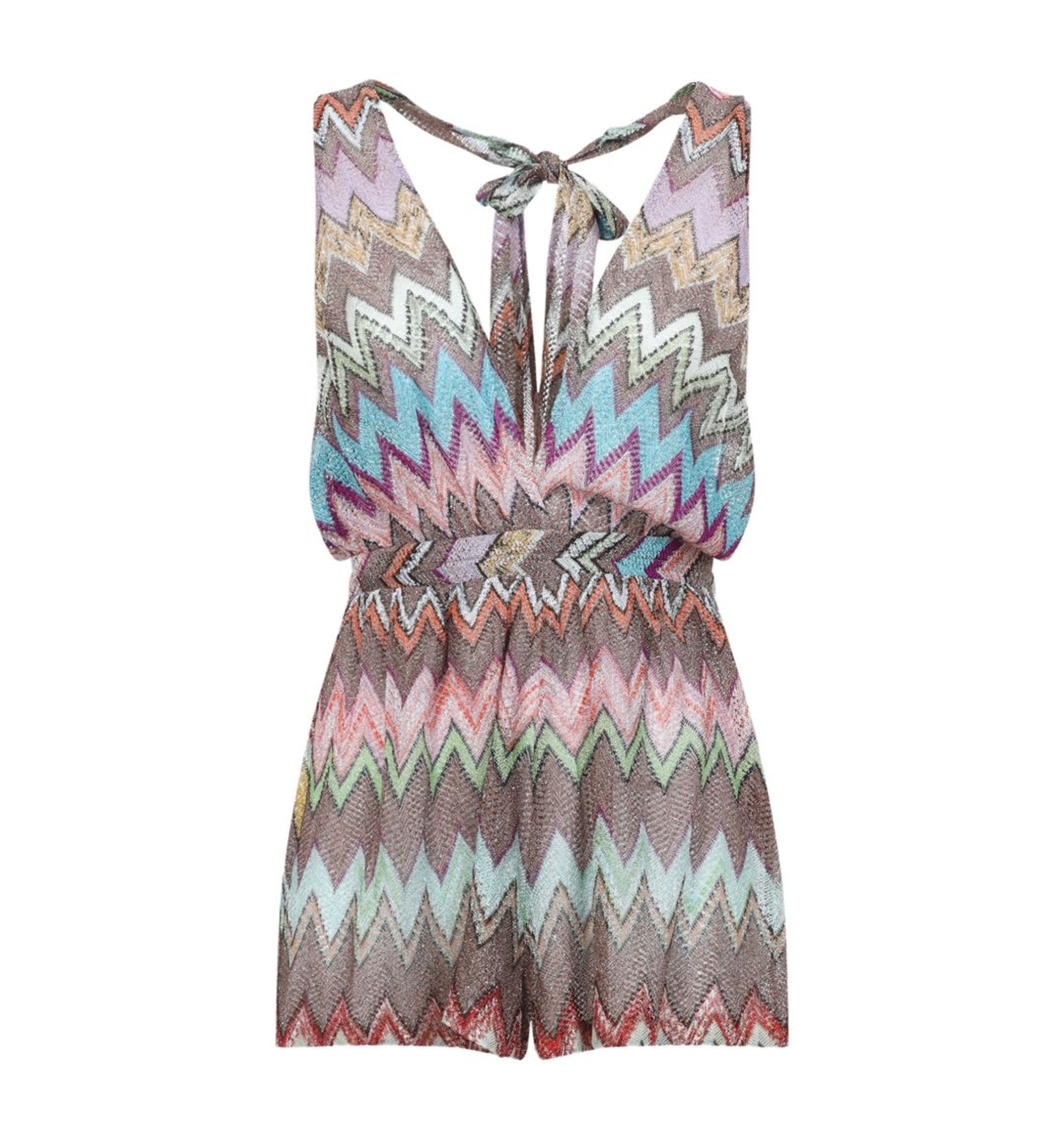 Short jumpsuit in dégradé lace