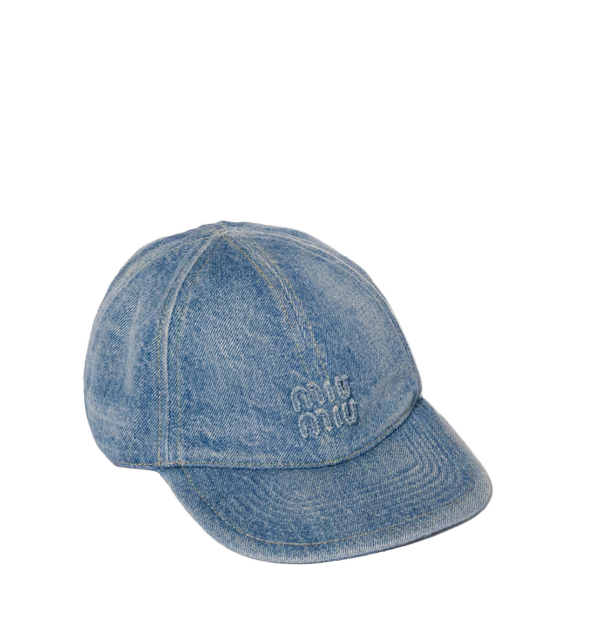 Washed denim baseball cap
