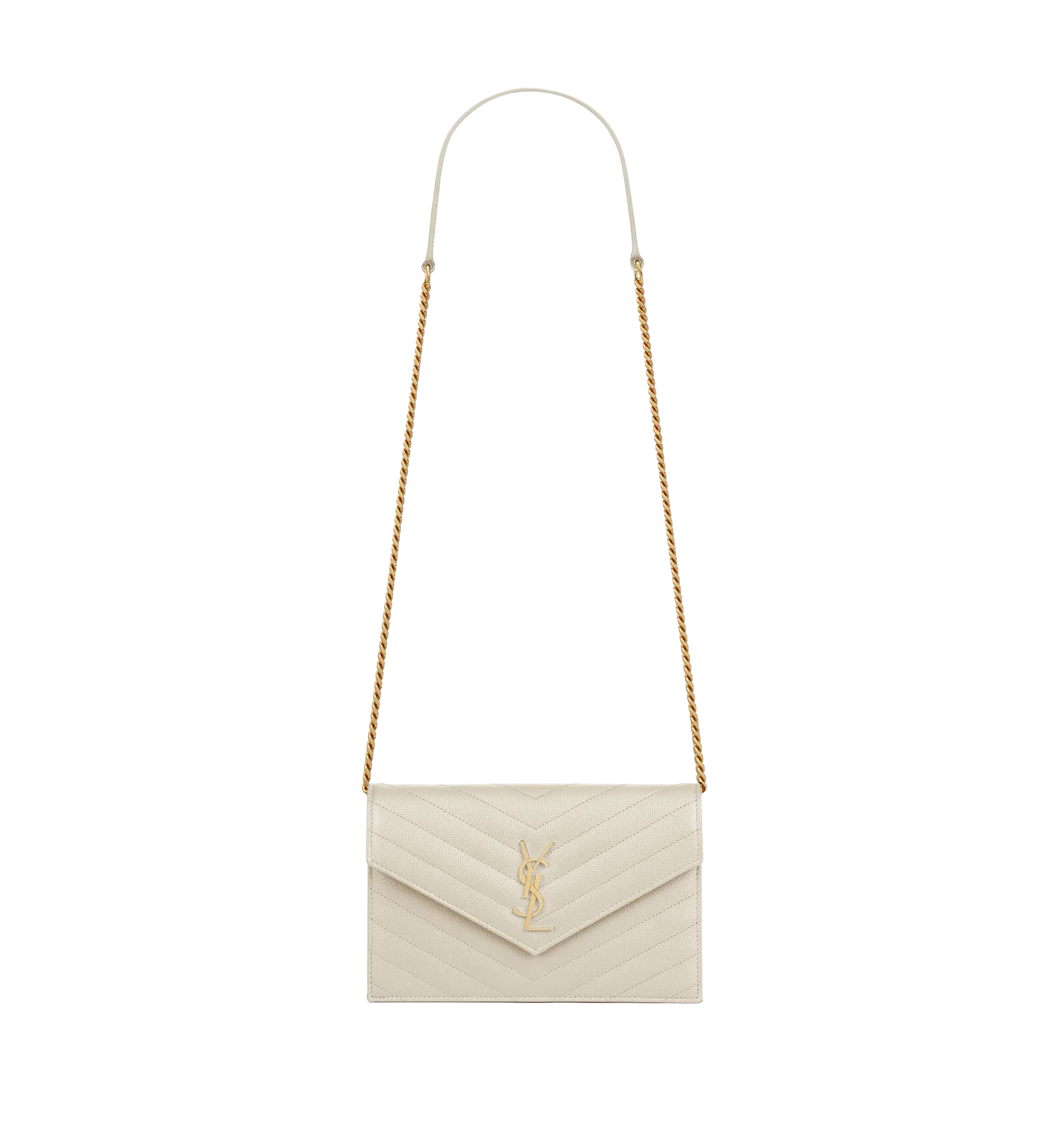 Cassandre Envelope Chain Wallet in Grain de Poudre Leather