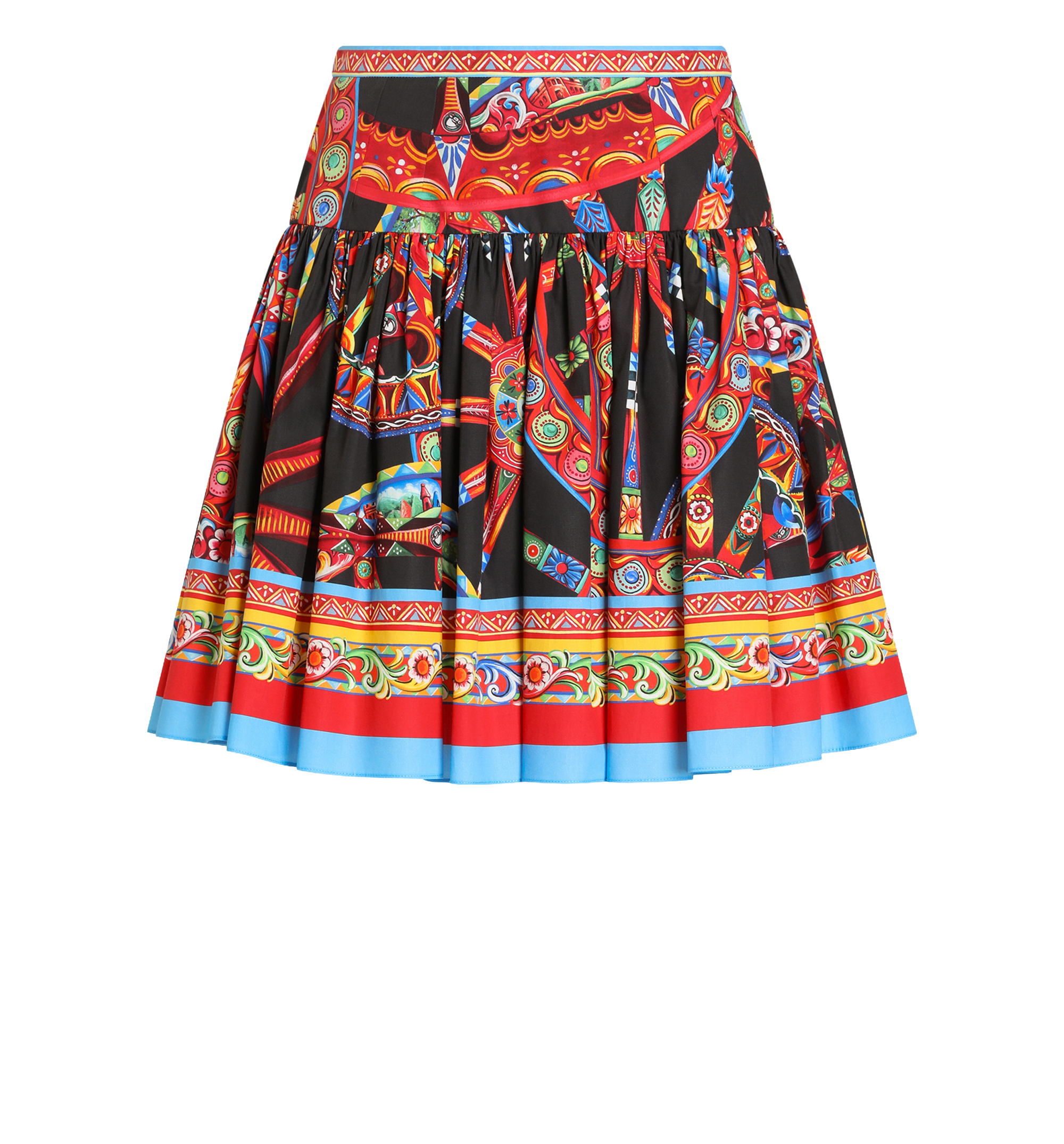 Carretto-print poplin miniskirt