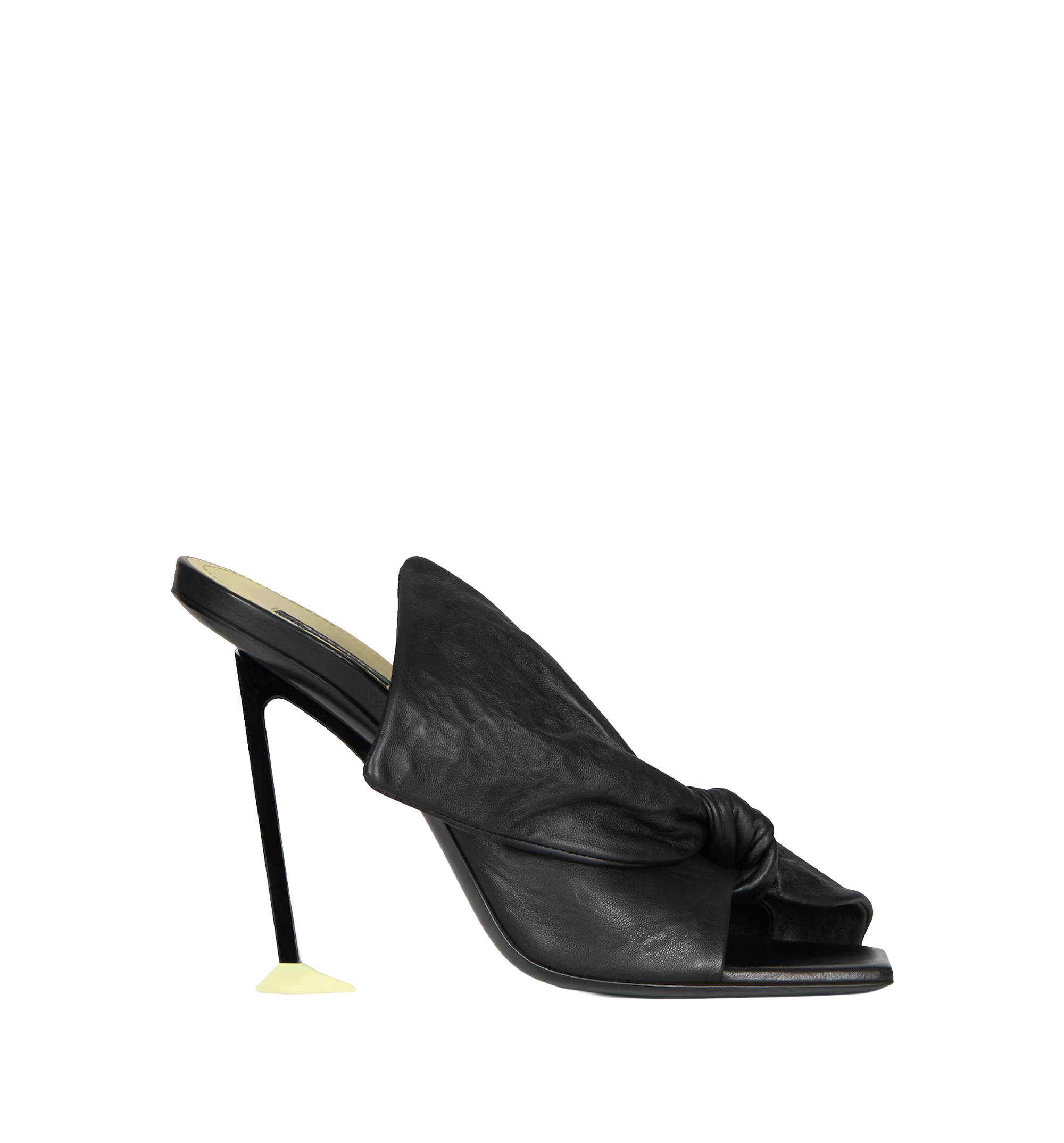 Boudoir heeled mules in nappa leather with bow