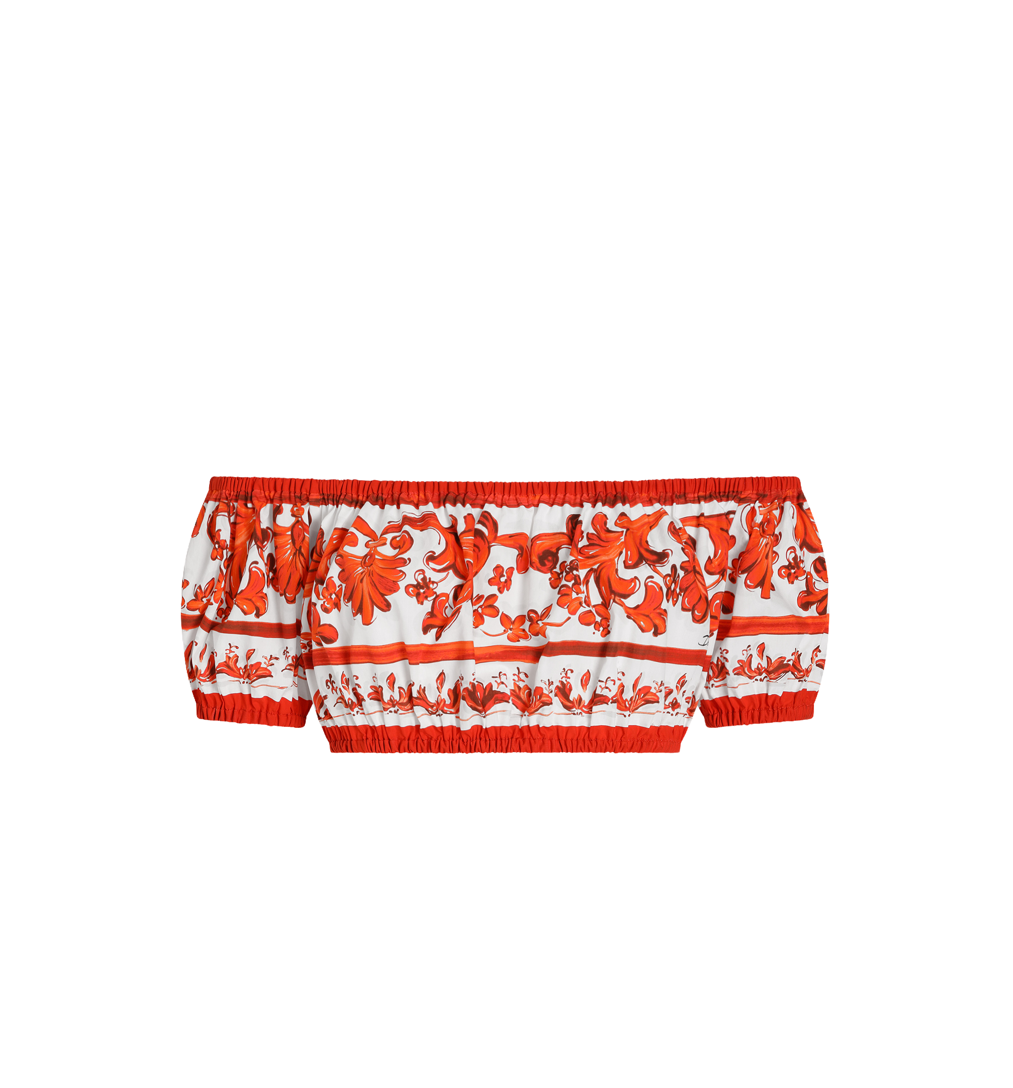Majolica-print poplin top