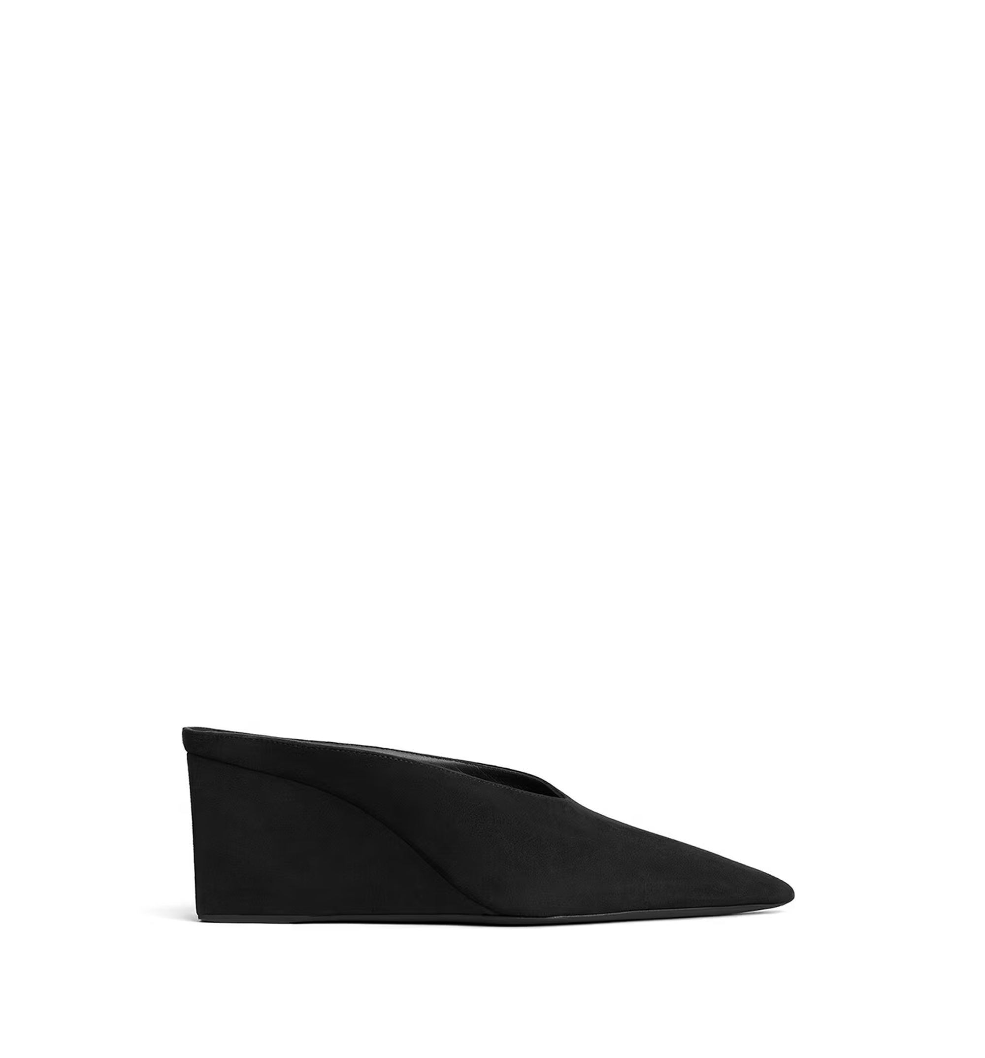 Cube Wedge Mules In Suede