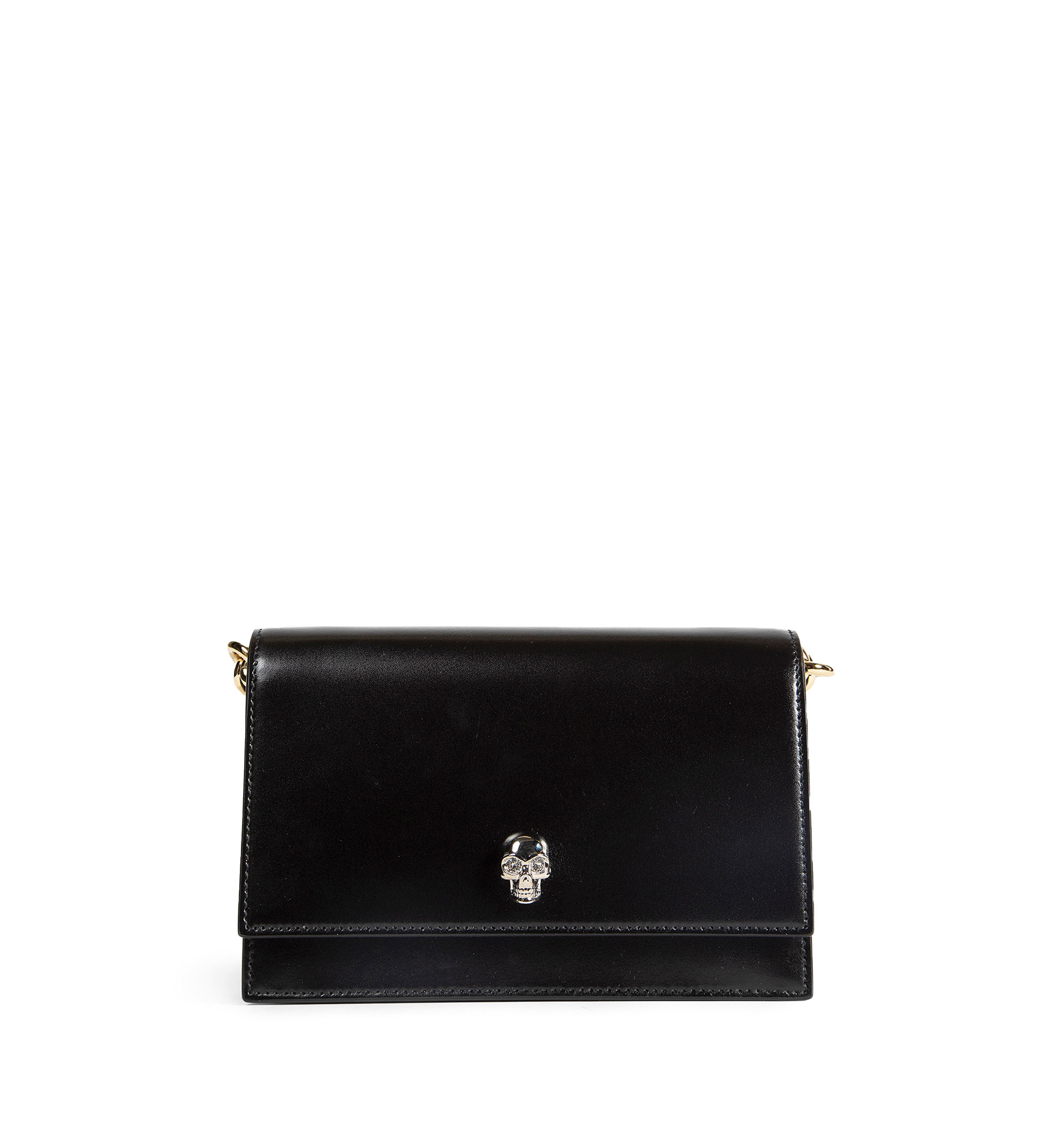 McQueen Skull Embellished Chained Clutch Bag