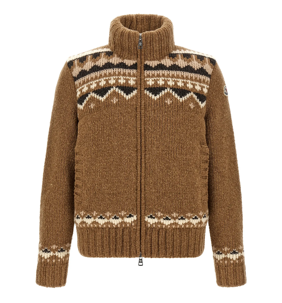 Geometric bouclé cardigan