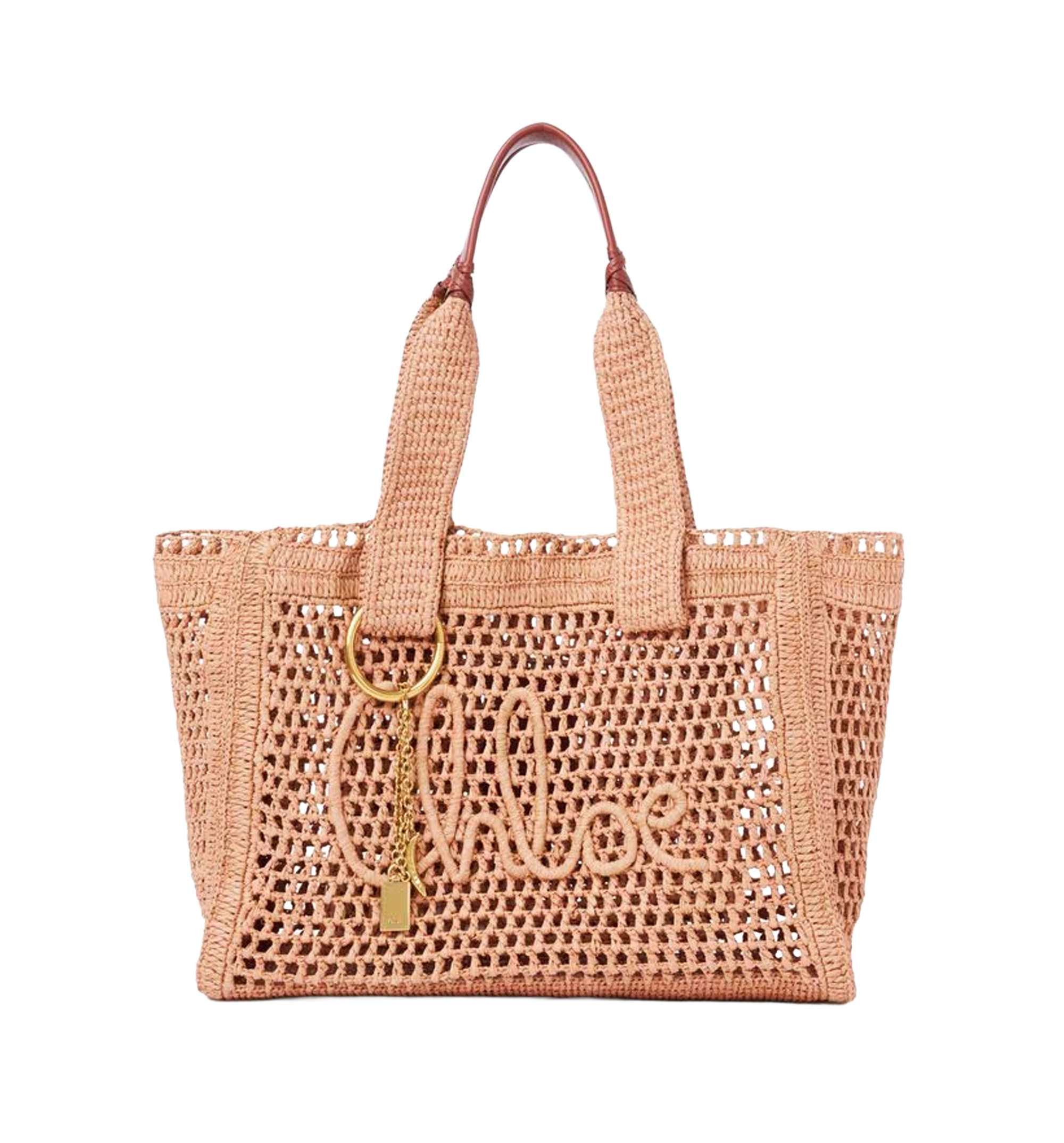 Summer Banana east-west tote bag in raffia