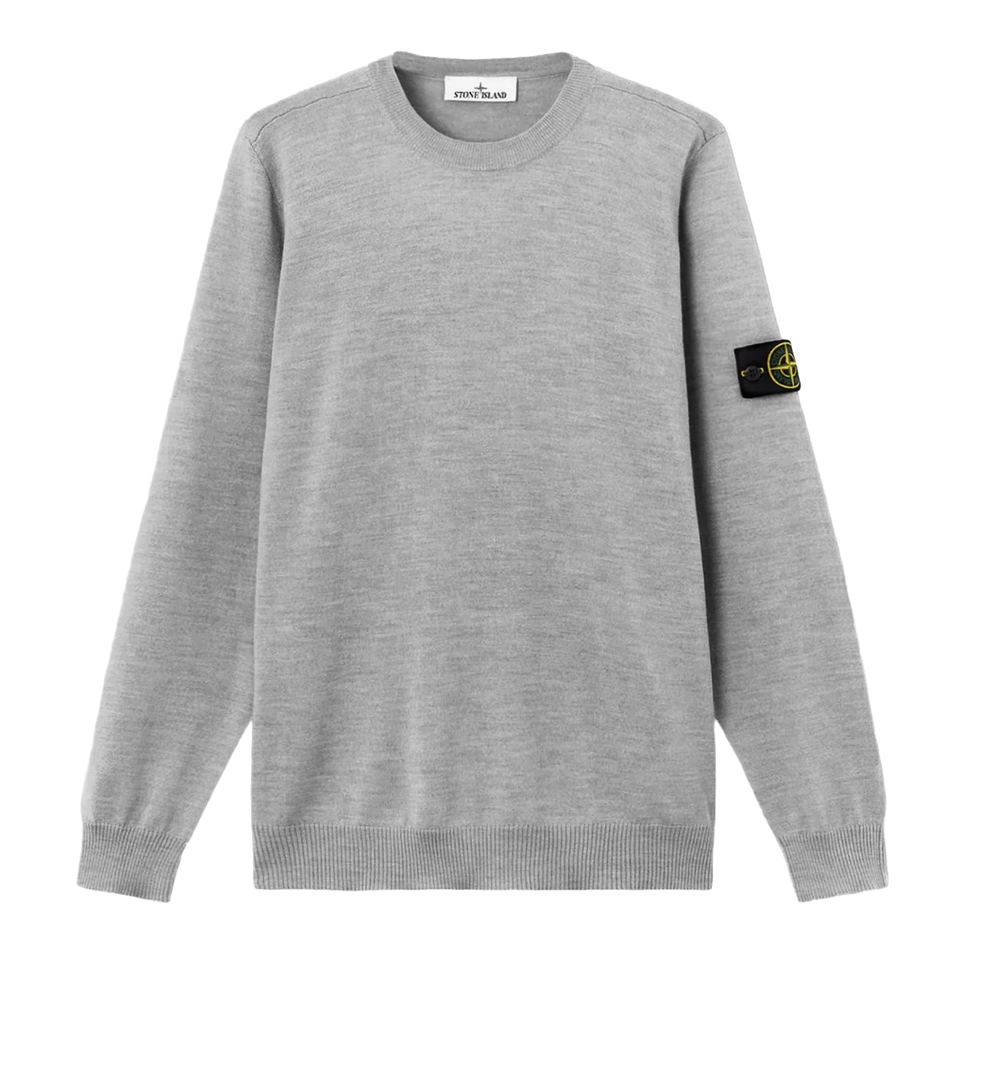 Wool sweater with side logo patch