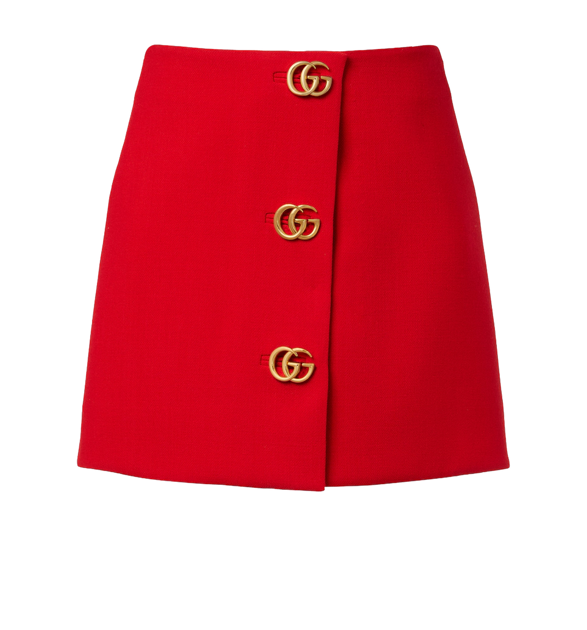 Crêpe wool skirt with Double G button