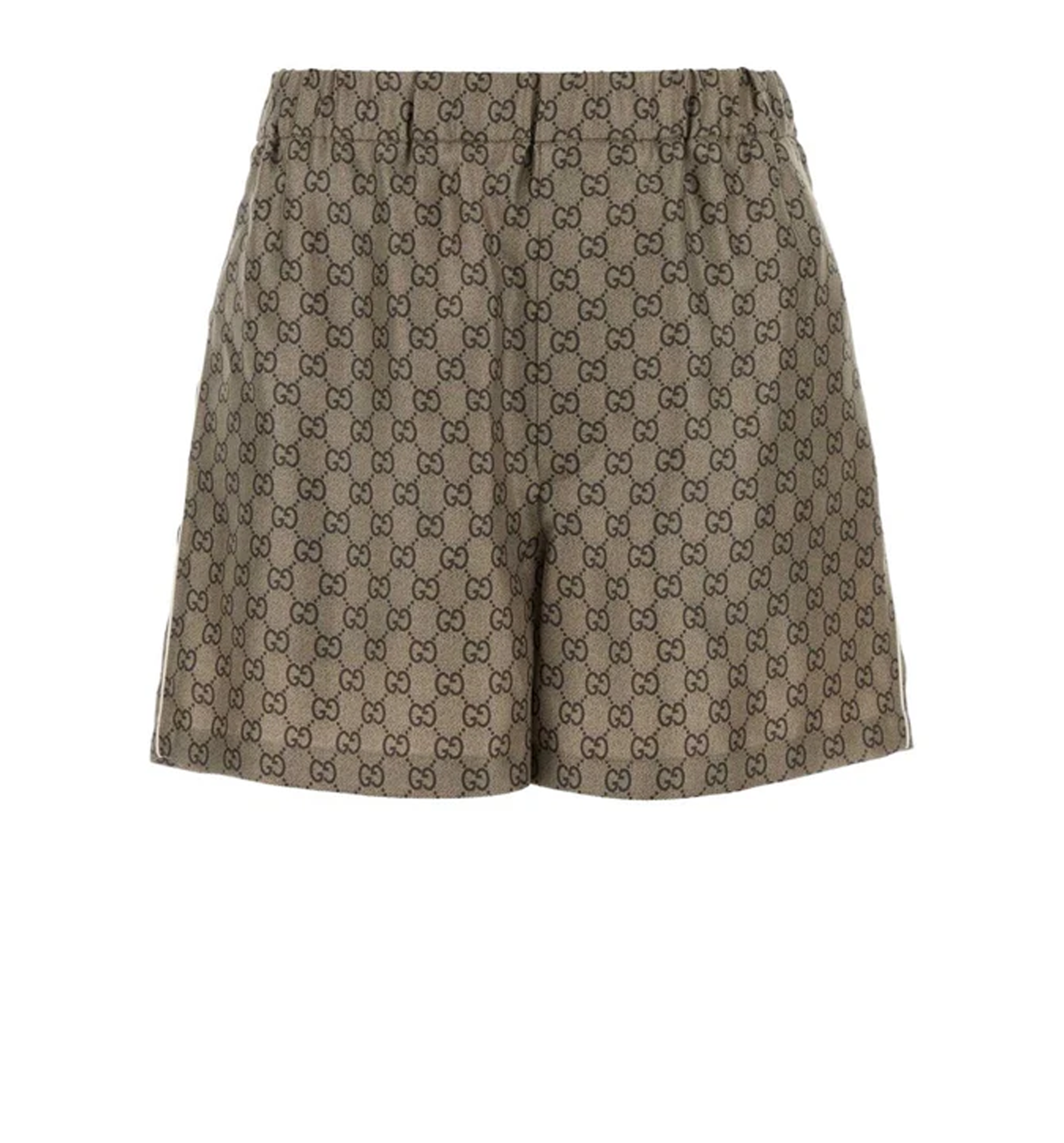 Printed silk twill shorts