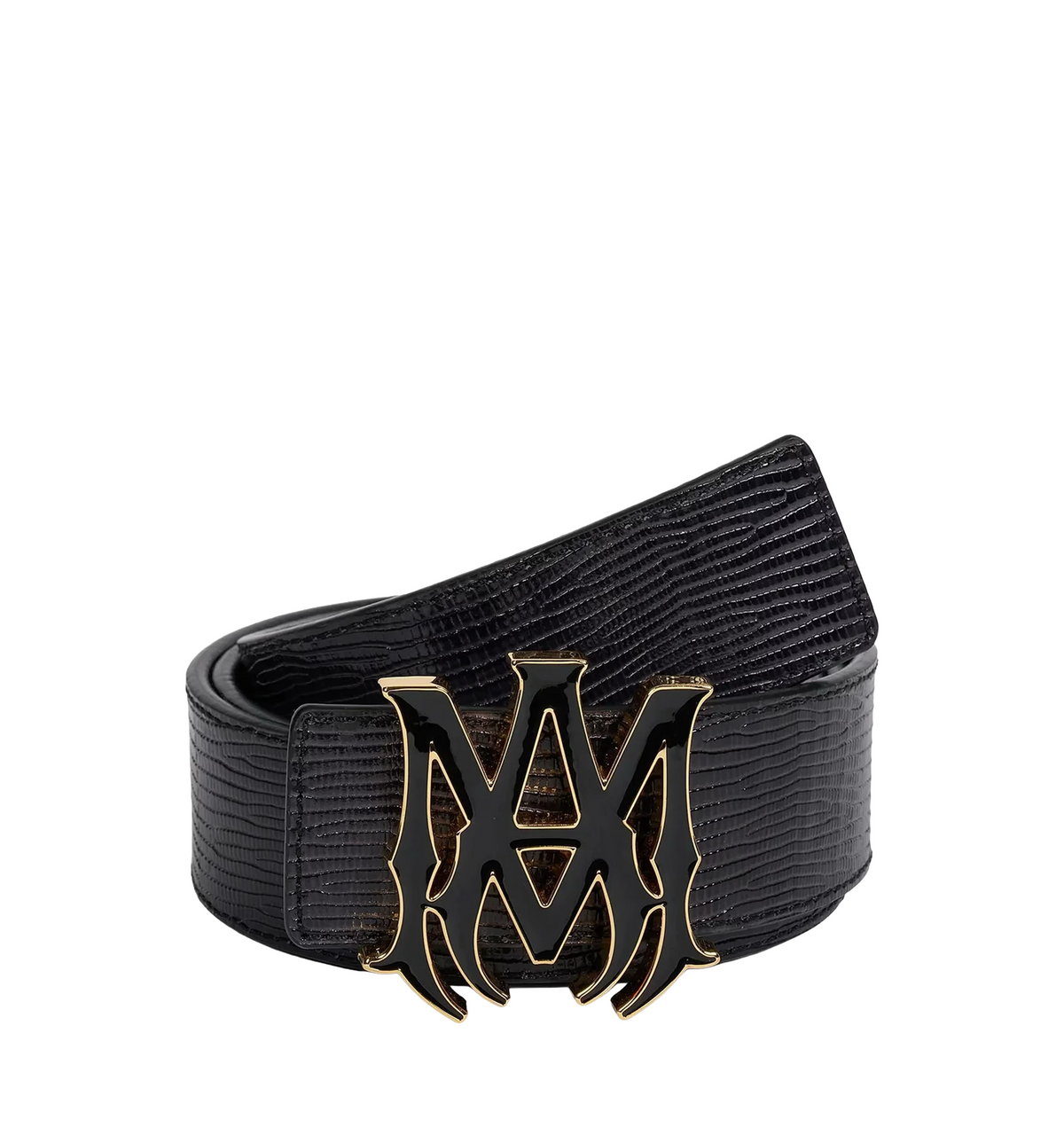 Amiri Lizard-Effect MA Buckle Belt