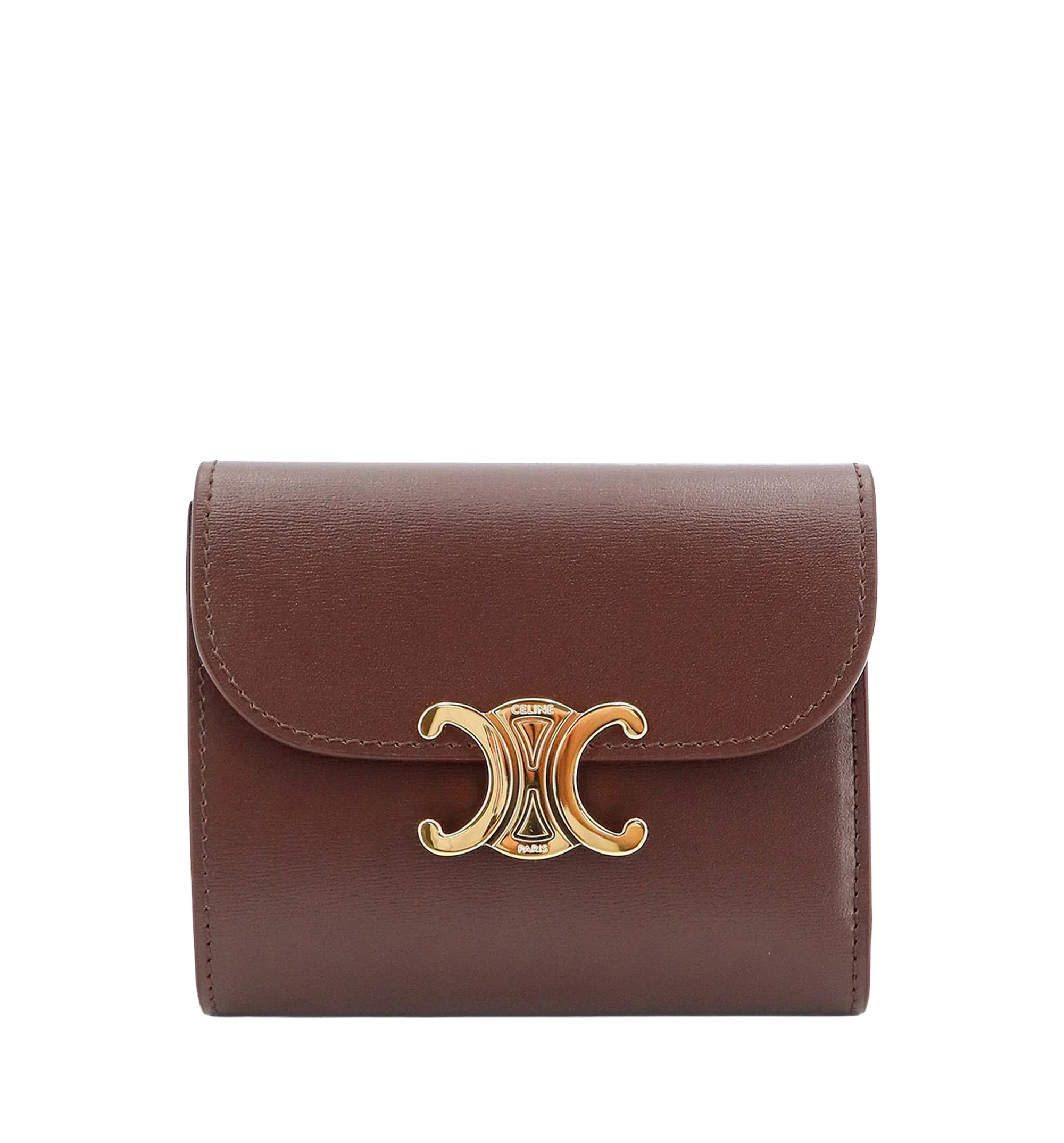 Small Flap Wallet Triomphe In Shiny Calfskin