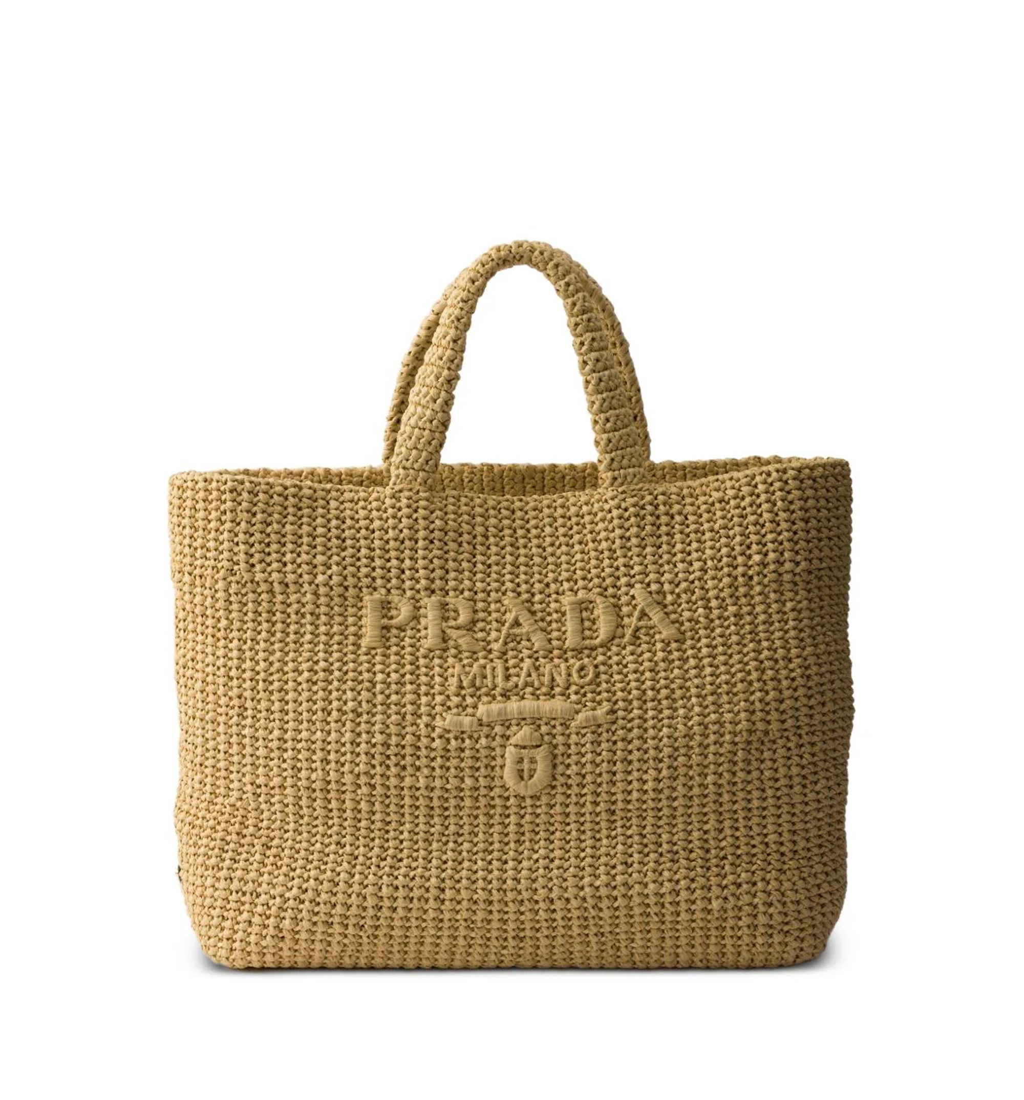 Crochet raffia shopping bag