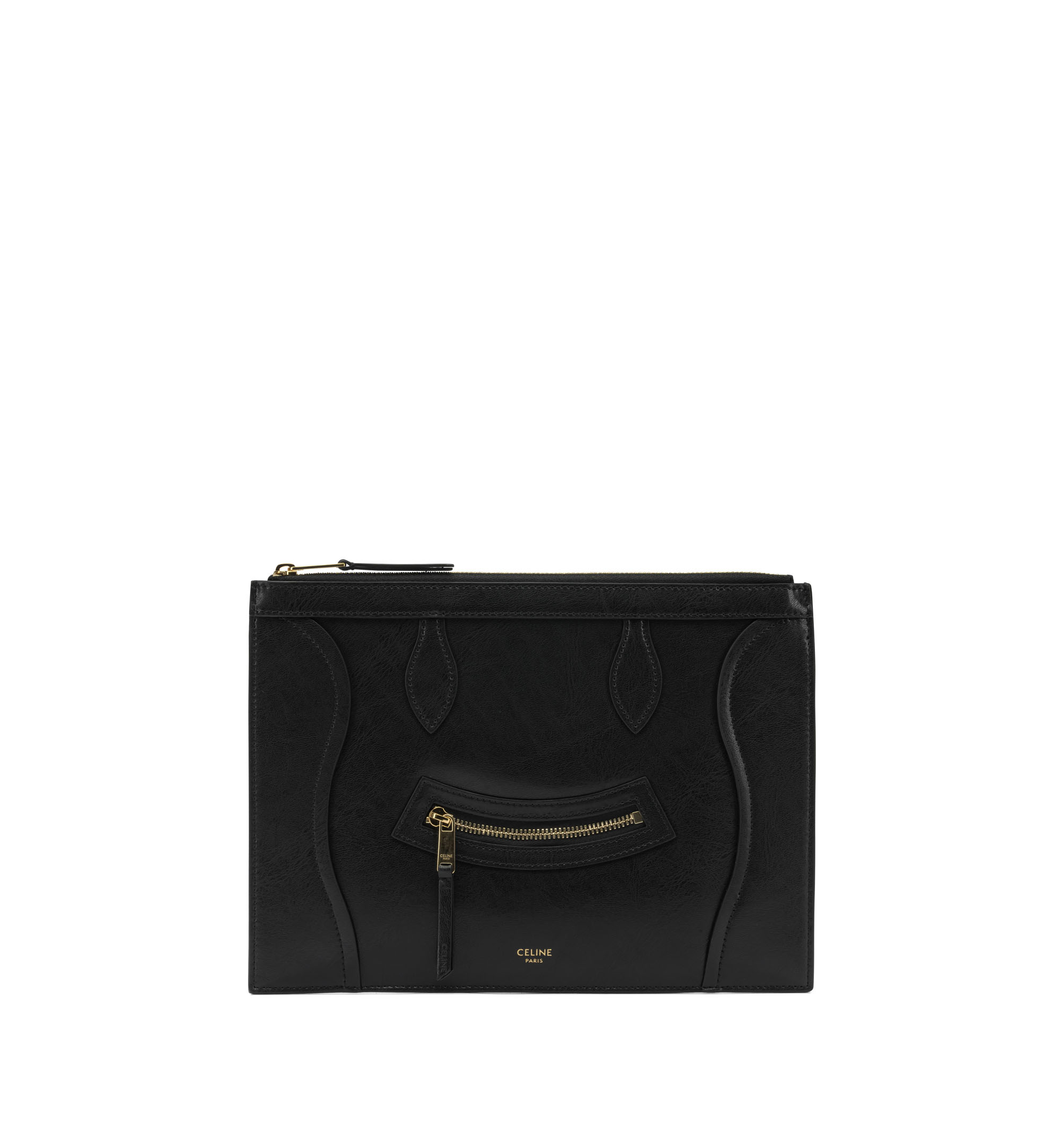 Medium Pouch In Glossy Calfskin