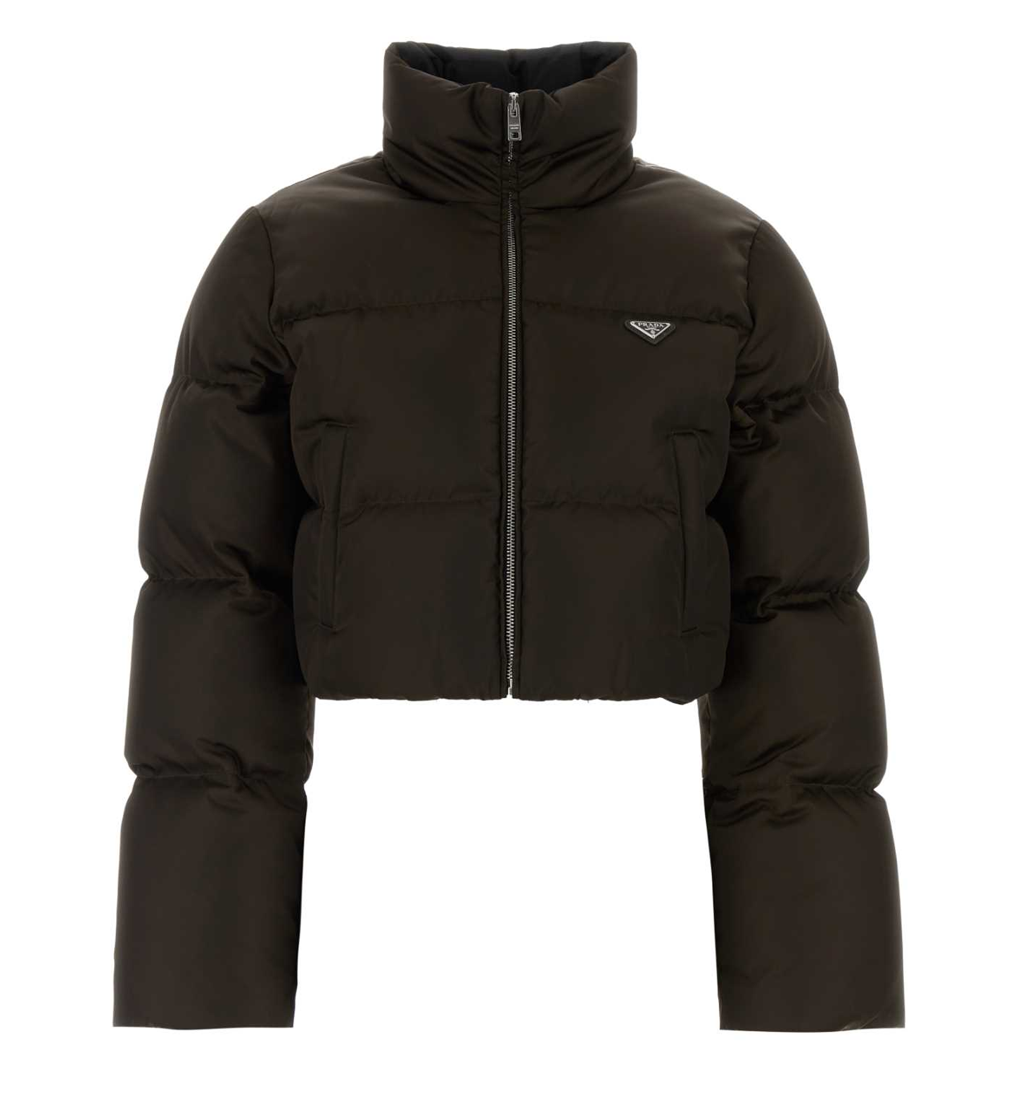 Cropped Re-Nylon down jacket