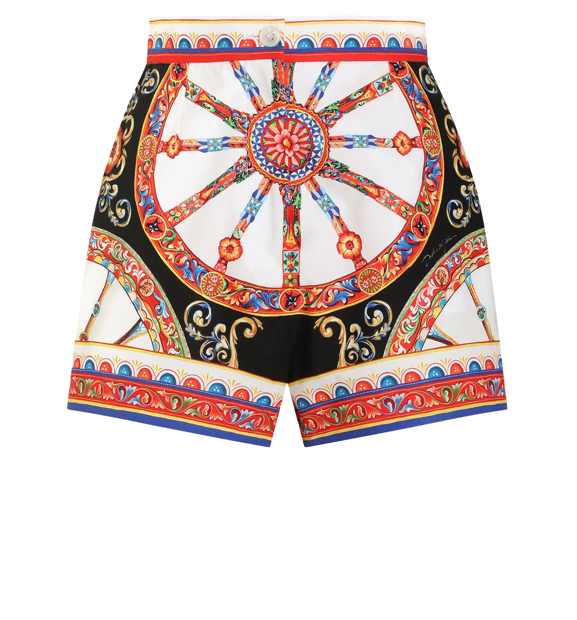 Carretto-print poplin shorts