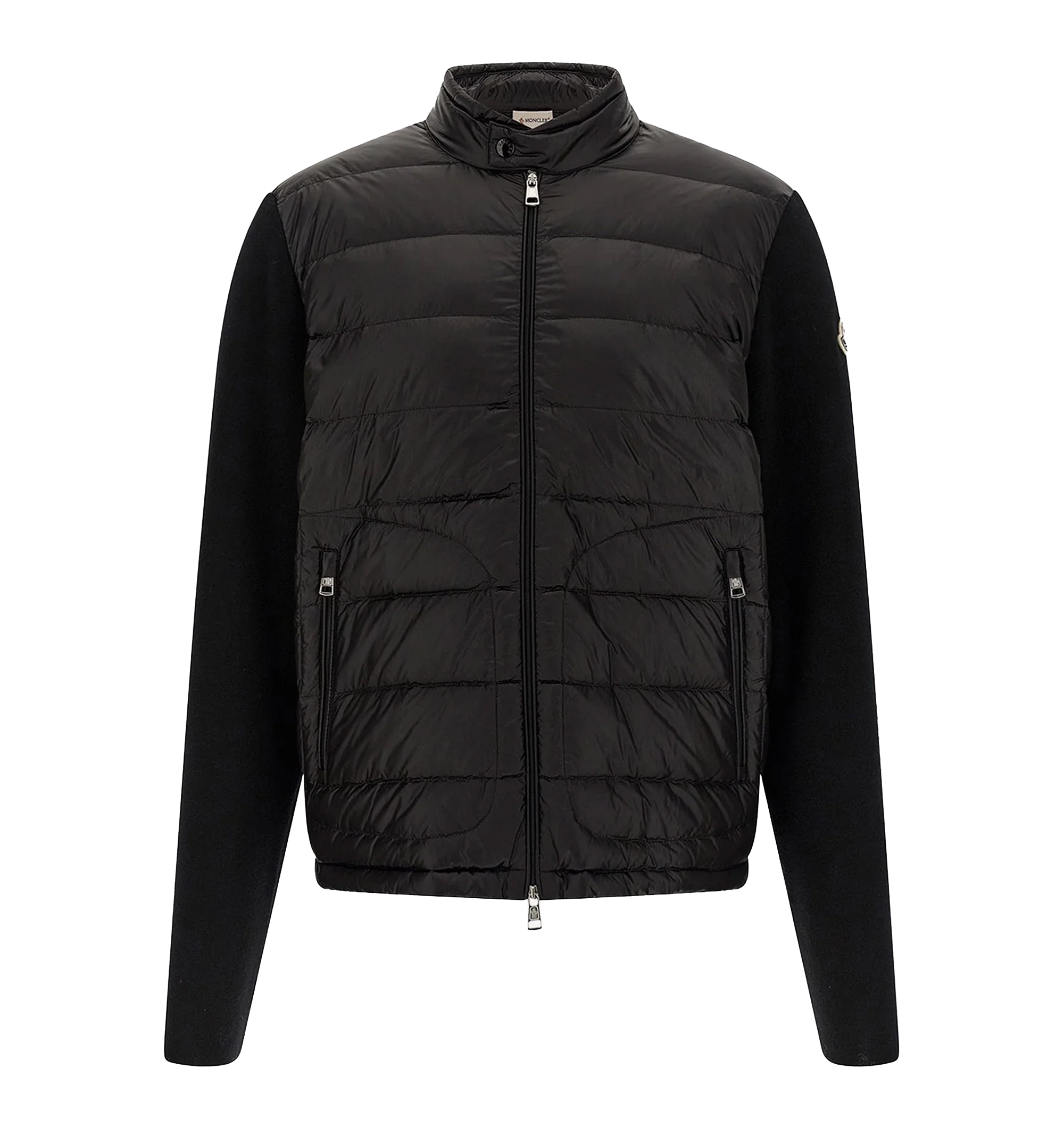 Padded Wool Zip-Up Cardigan