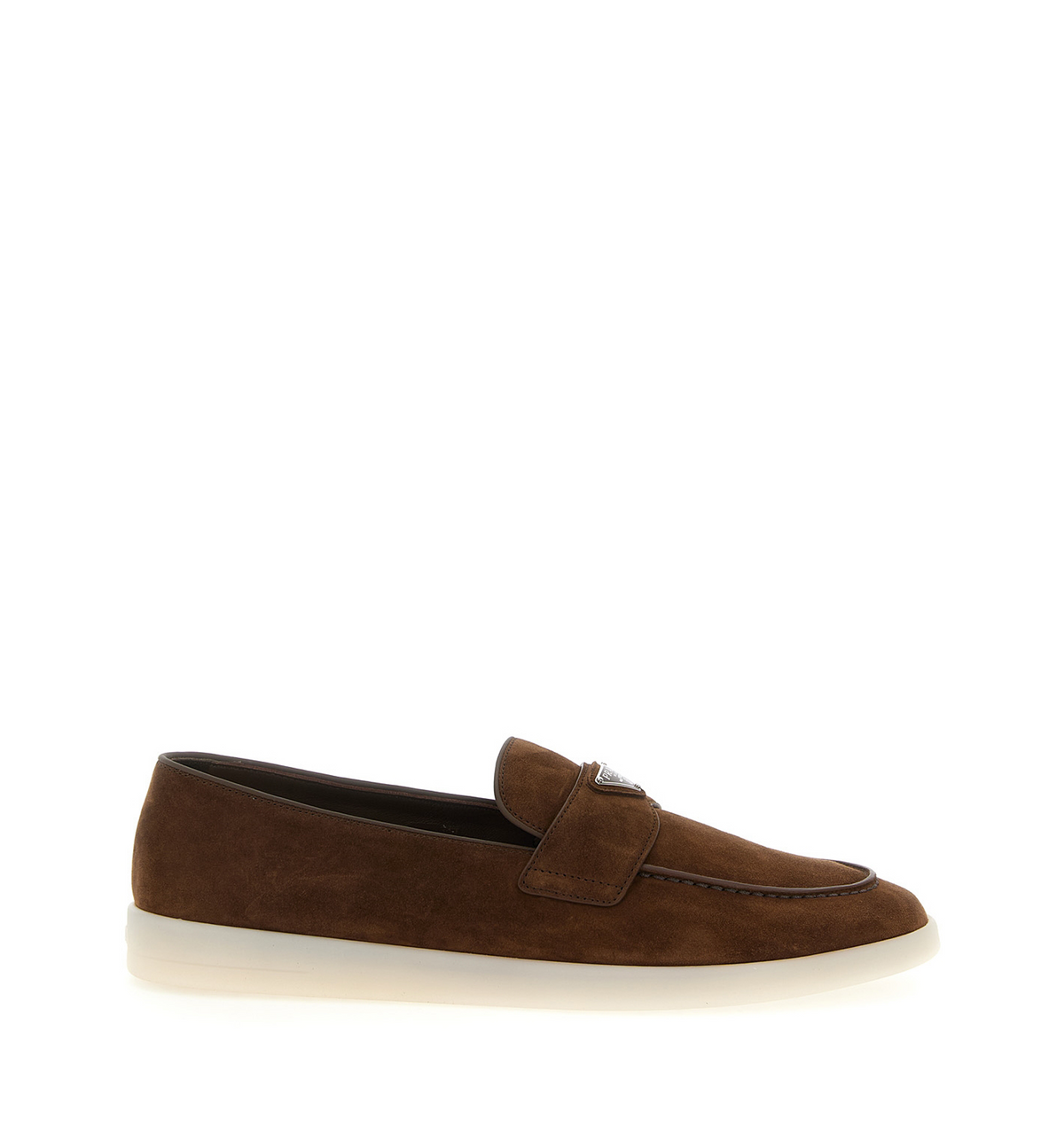 Logo suede loafers