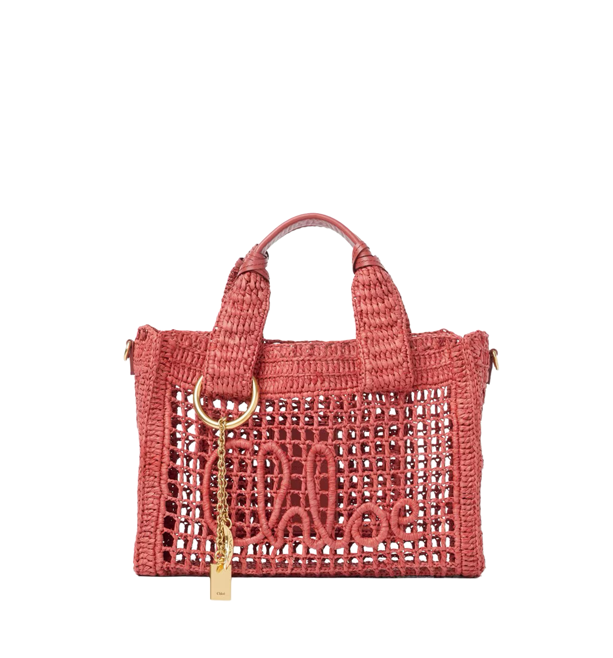 Small Summer Banana east-west tote bag with strap in raffia