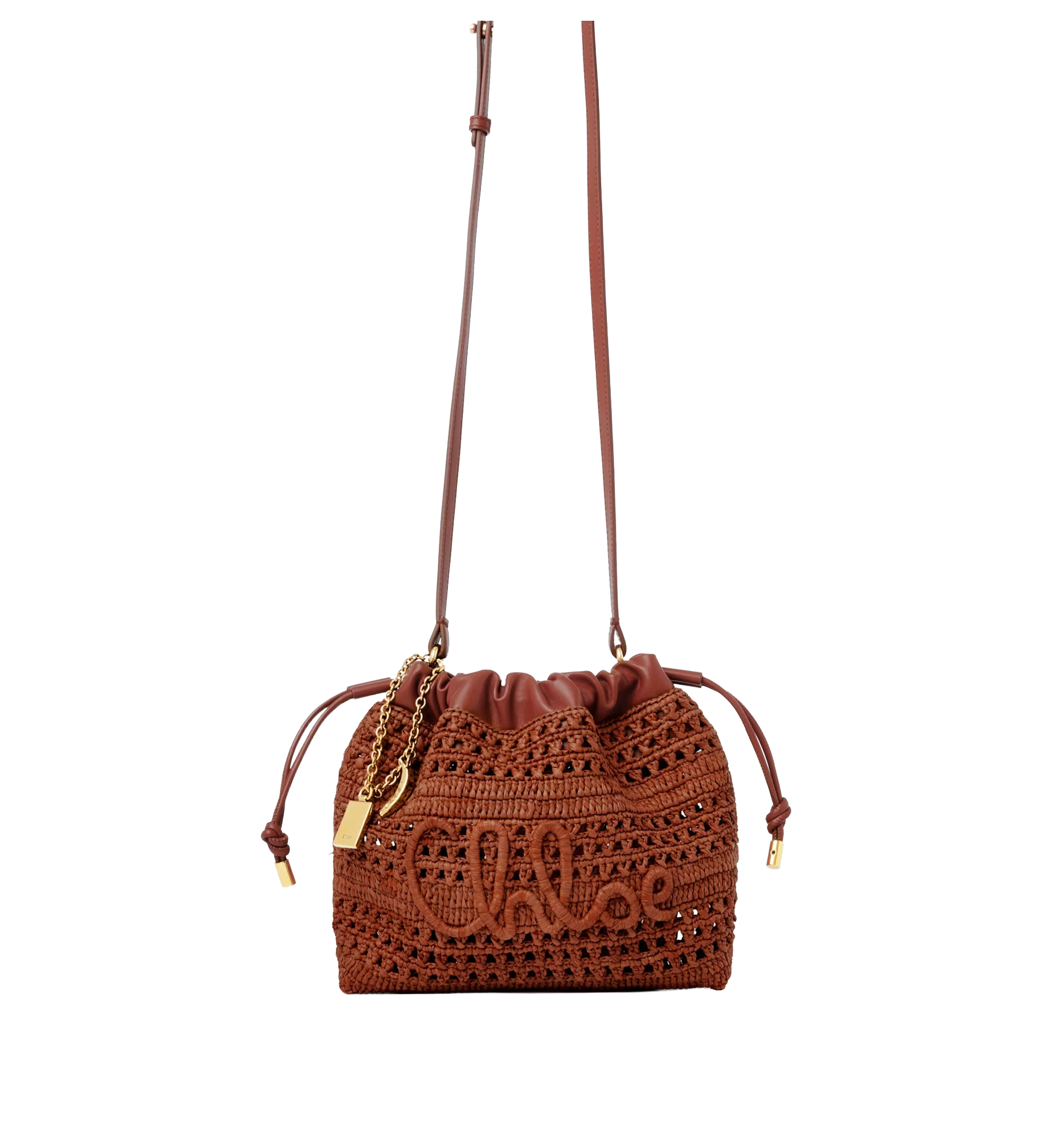 Raffia drawstring Shoulder Bag