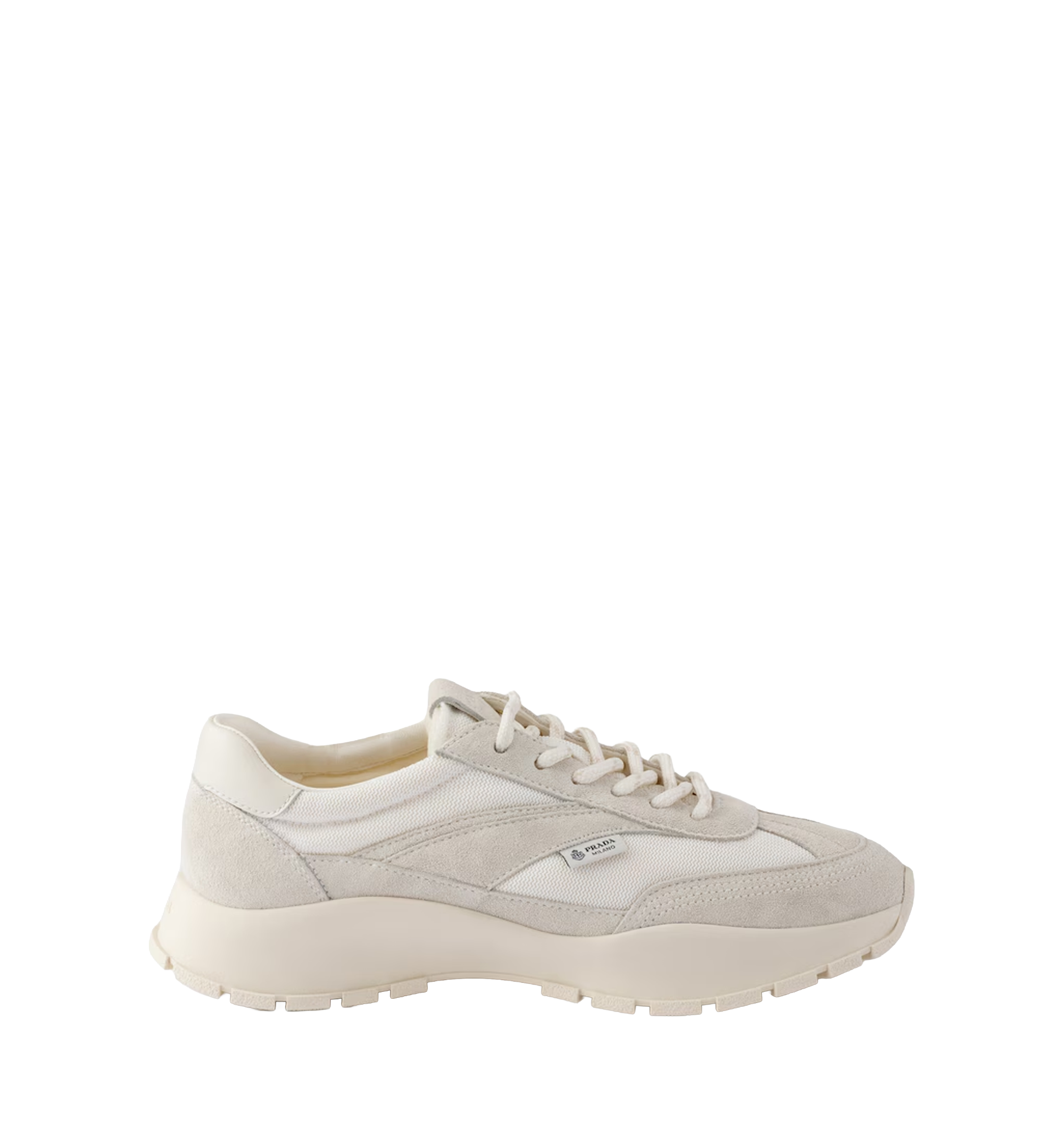 Mesh fabric and suede sneakers