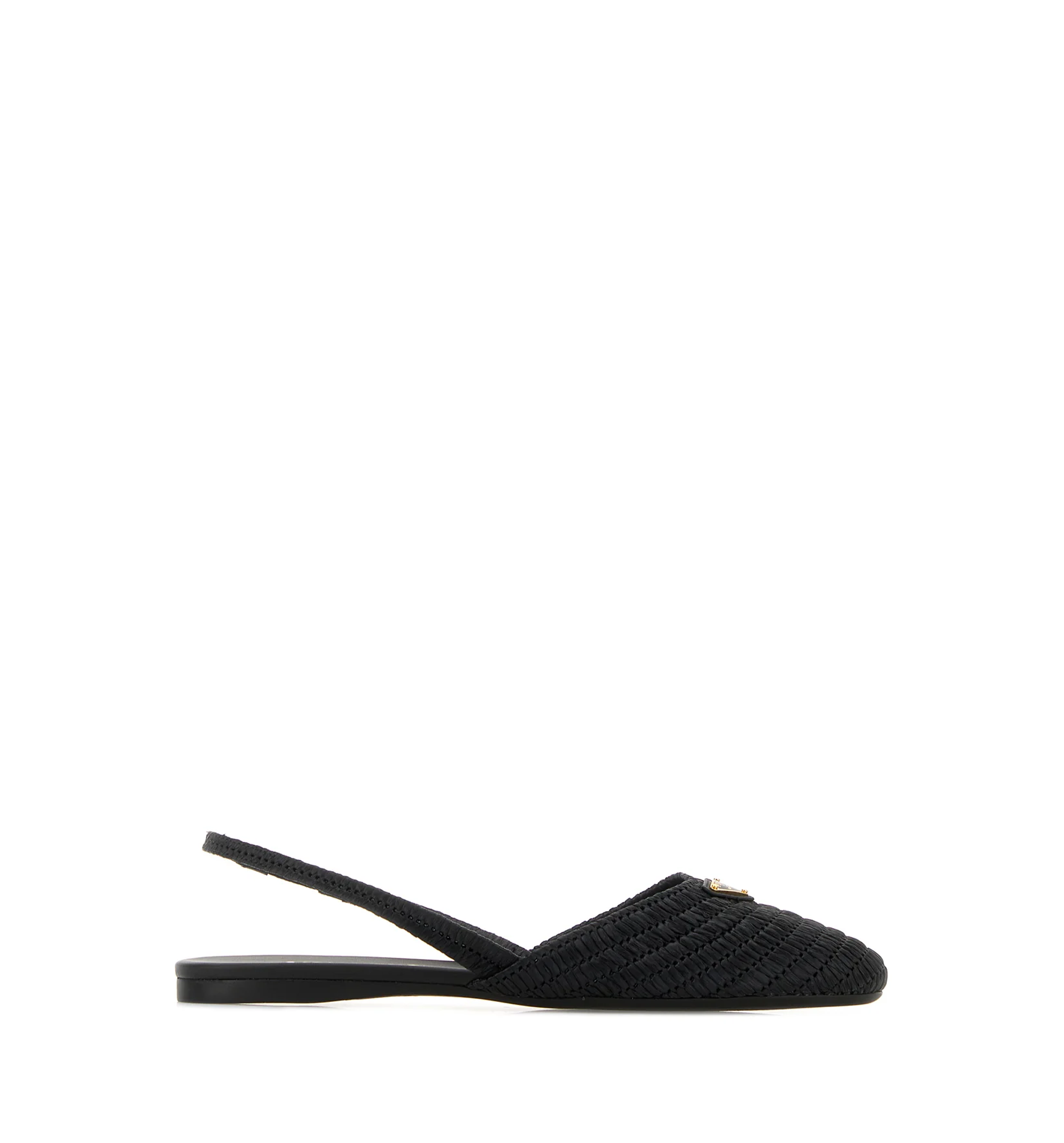 Black raffia ballerinas