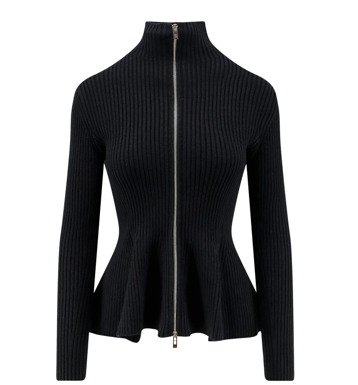 Wool blend sweater with ribbed pattern