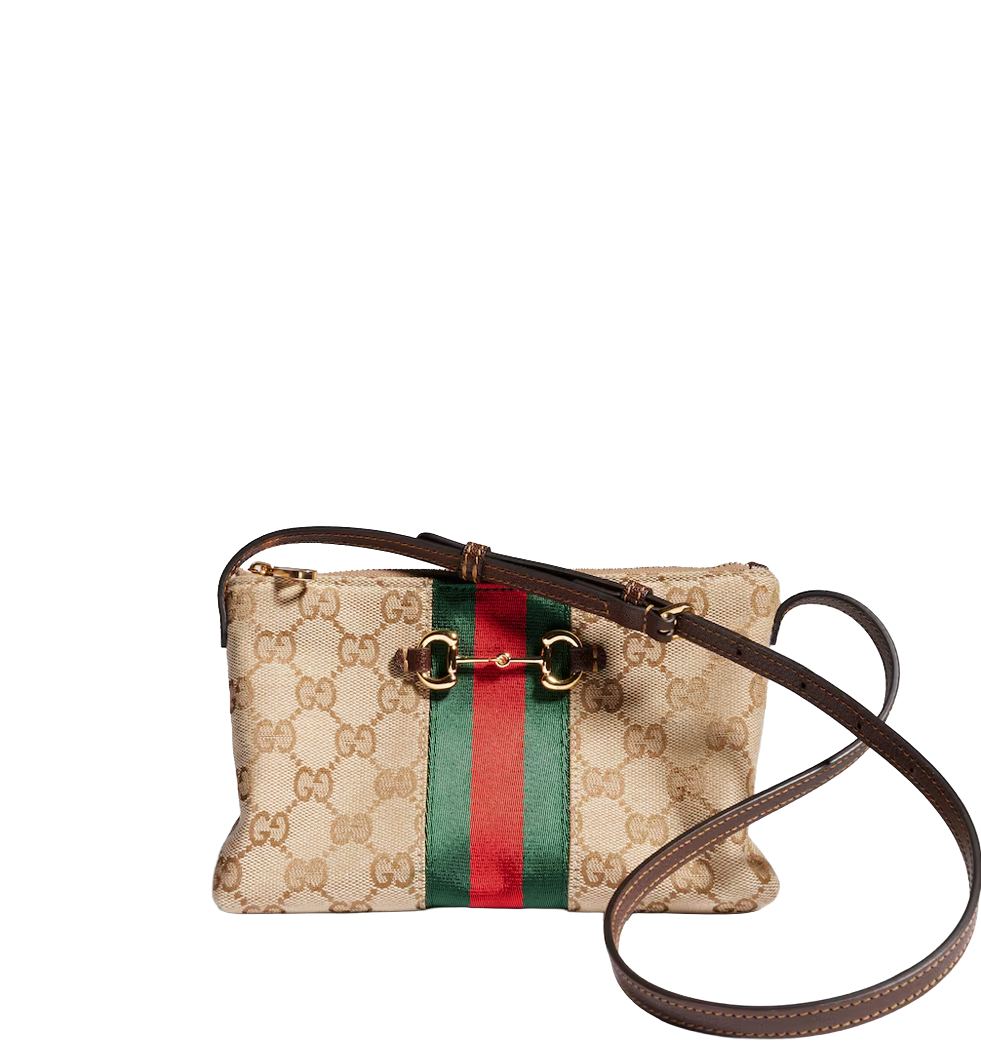 Gucci Horsebit Web wallet with strap